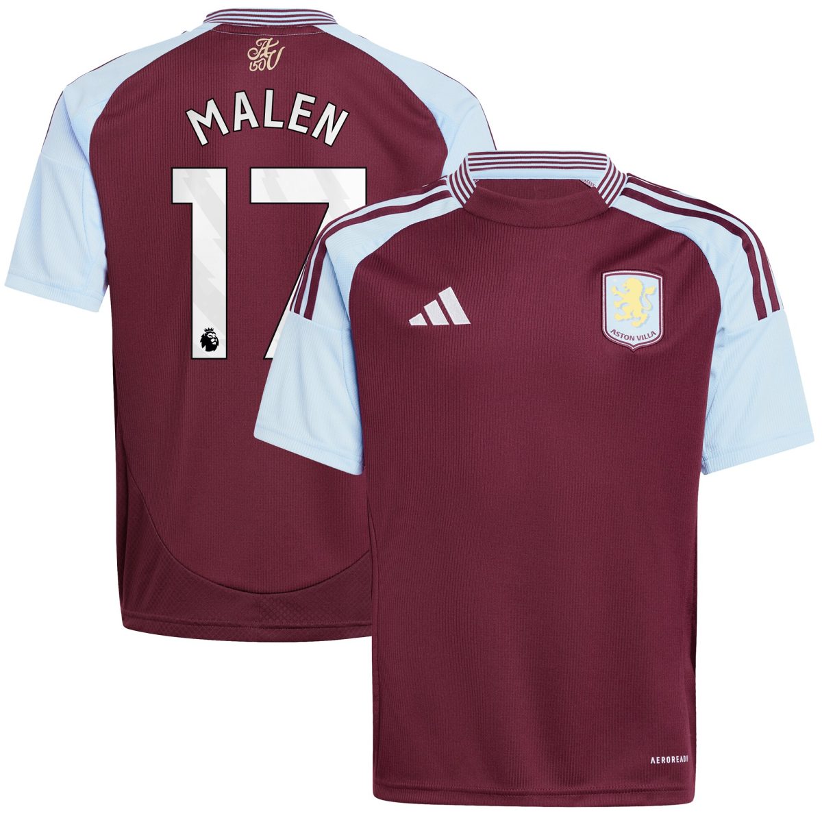 aston villa adidas home shirt 2024-25 – kids with malen 17 printing Collection | Official Aston Villa Jerseys for Fans