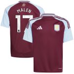 aston villa adidas home shirt 2024-25 – kids with malen 17 printing Collection | Official Aston Villa Jerseys for Fans