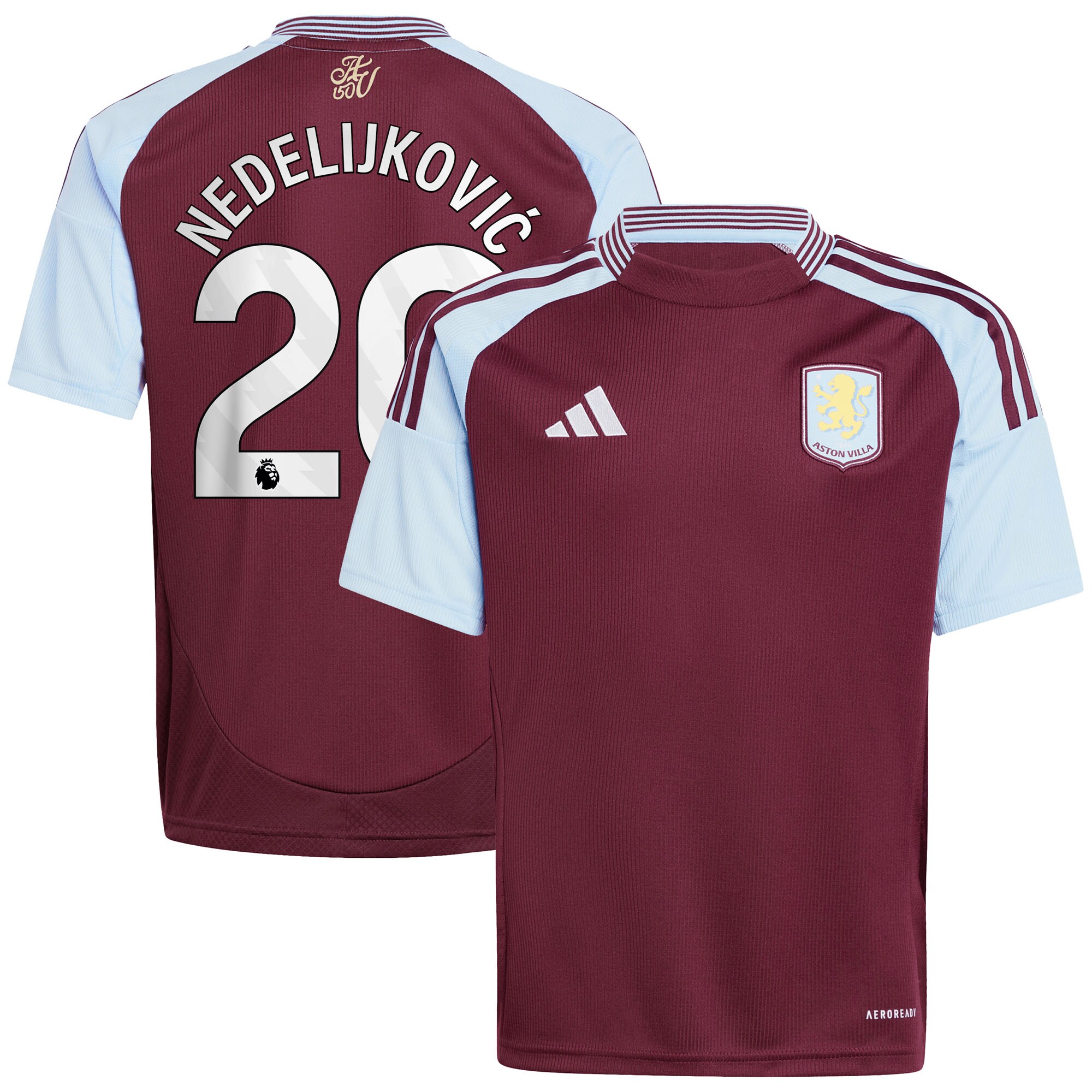 aston villa adidas home shirt 2024-25 – kids with nedeljković 20 printing Collection | Official Aston Villa Jerseys for Fans