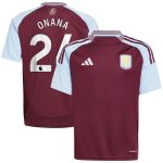 aston villa adidas home shirt 2024-25 – kids with onana 24 printing Collection | Official Aston Villa Jerseys for Fans