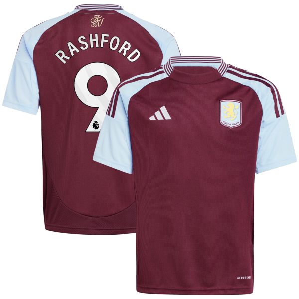 aston villa adidas home shirt 2024-25 – kids with rashford 9 printing Collection | Official Aston Villa Jerseys for Fans