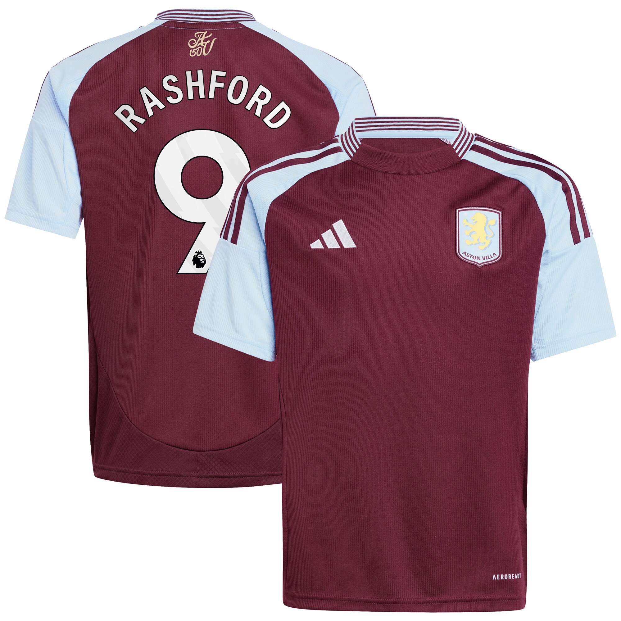 aston villa adidas home shirt 2024-25 – kids with rashford 9 printing Collection | Official Aston Villa Jerseys for Fans