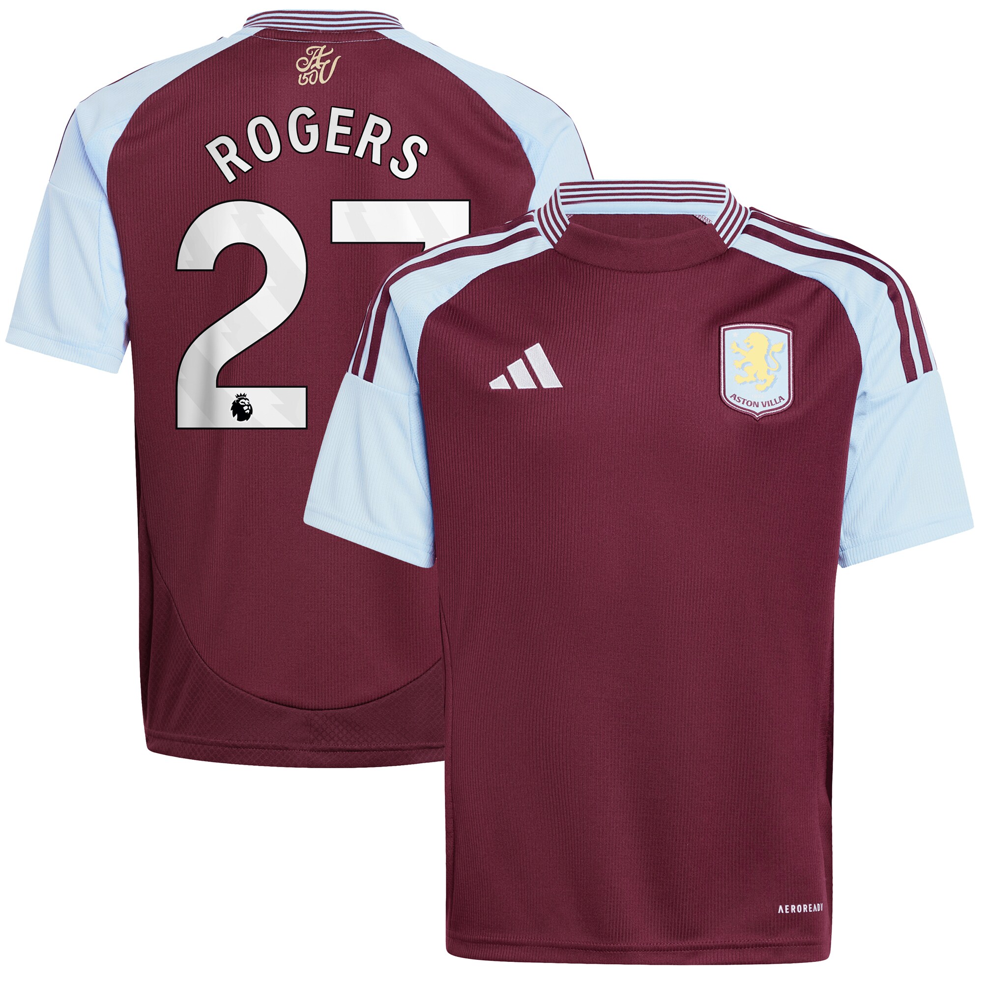 aston villa adidas home shirt 2024-25 – kids with rogers 27 printing Collection | Official Aston Villa Jerseys for Fans