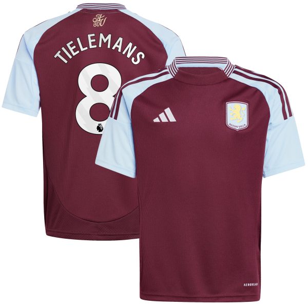 aston villa adidas home shirt 2024-25 – kids with tielemans 8 printing Collection | Official Aston Villa Jerseys for Fans
