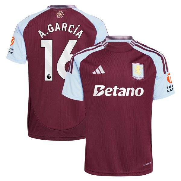 aston villa adidas home shirt 2024-25 with a.garcía 16 printing Collection | Official Aston Villa Jerseys for Fans