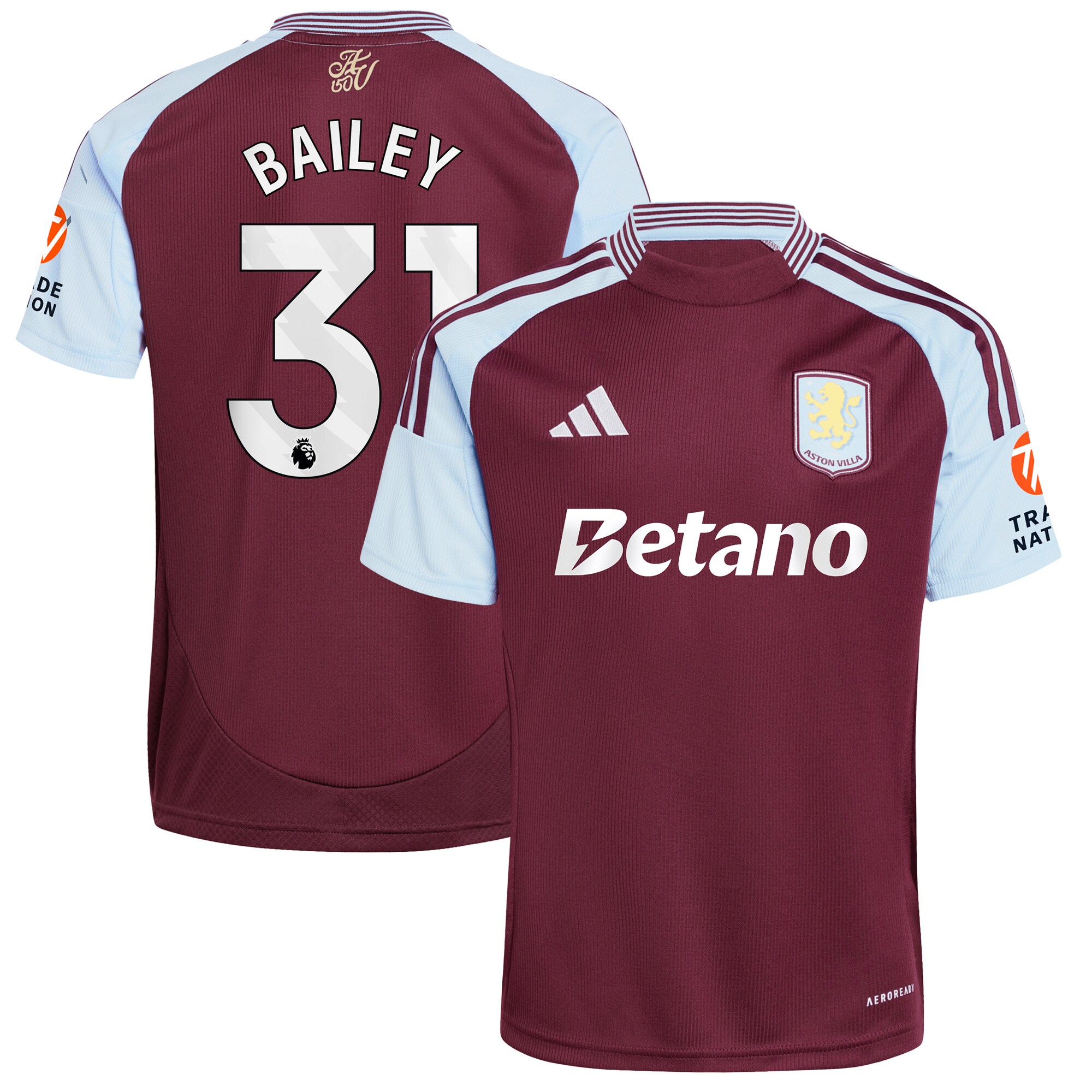 aston villa adidas home shirt 2024-25 with bailey 31 printing Collection | Official Aston Villa Jerseys for Fans