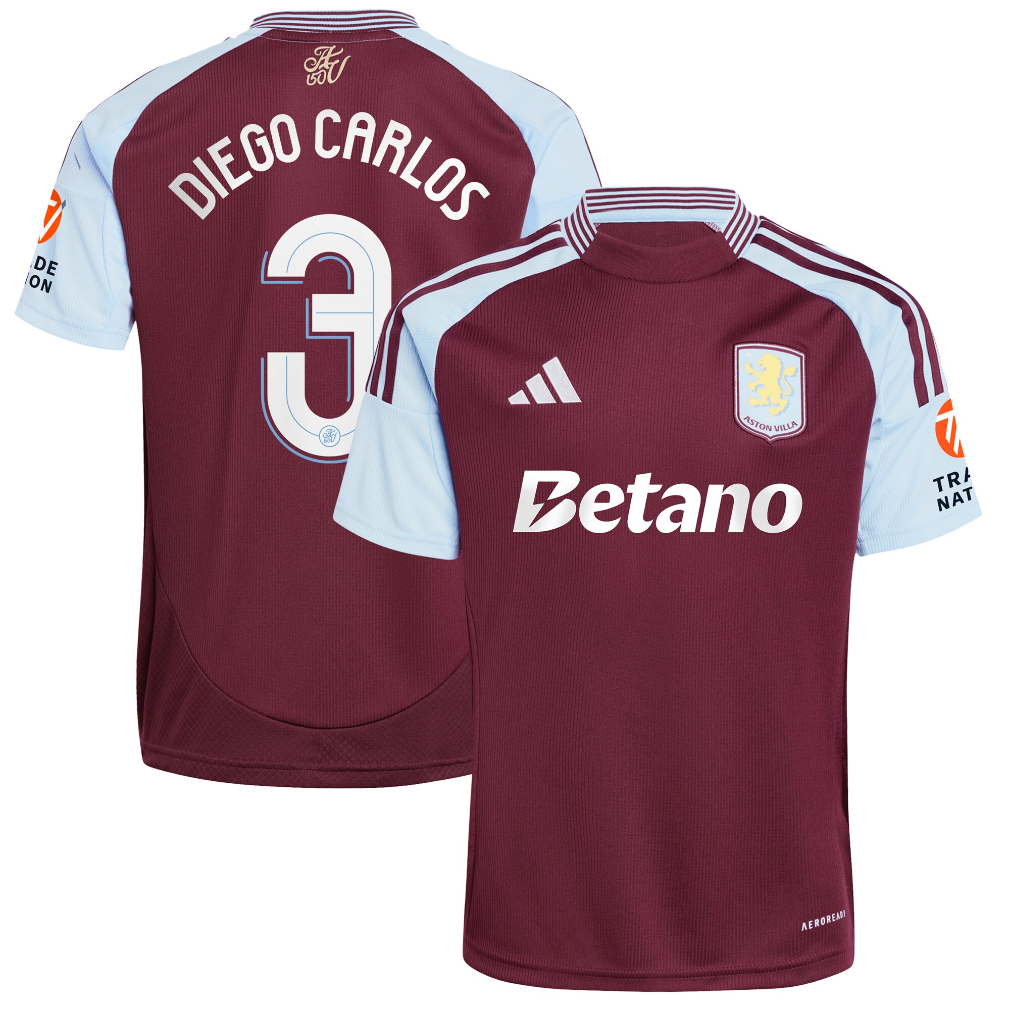 aston villa adidas home shirt 2024-25 with diego carlos 3 cup printing Collection | Official Aston Villa Jerseys for Fans