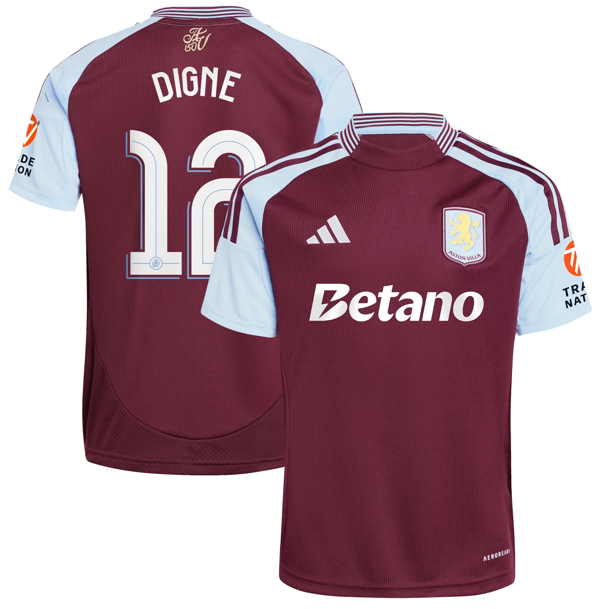 aston villa adidas home shirt 2024-25 with digne 12 cup printing Collection | Official Aston Villa Jerseys for Fans