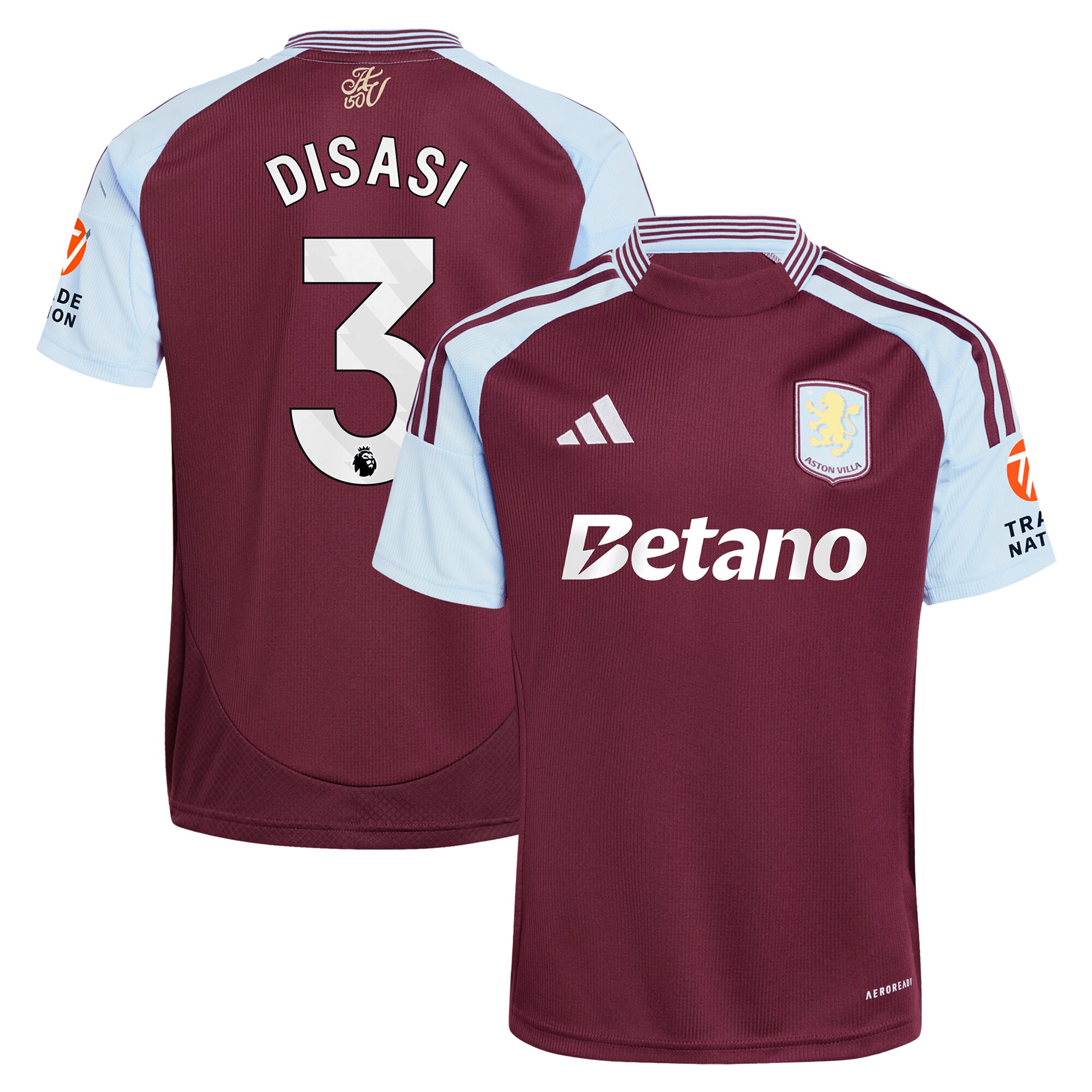 aston villa adidas home shirt 2024-25 with disasi 3 printing Collection | Official Aston Villa Jerseys for Fans