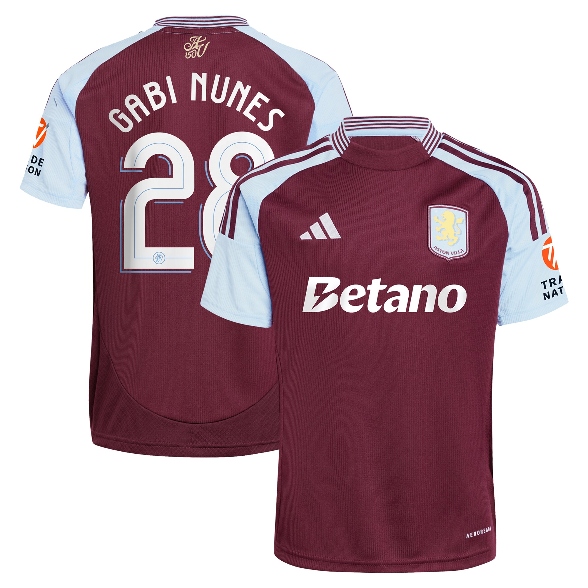 aston villa adidas home shirt 2024-25 with gabi nunes 28 cup printing Collection | Official Aston Villa Jerseys for Fans