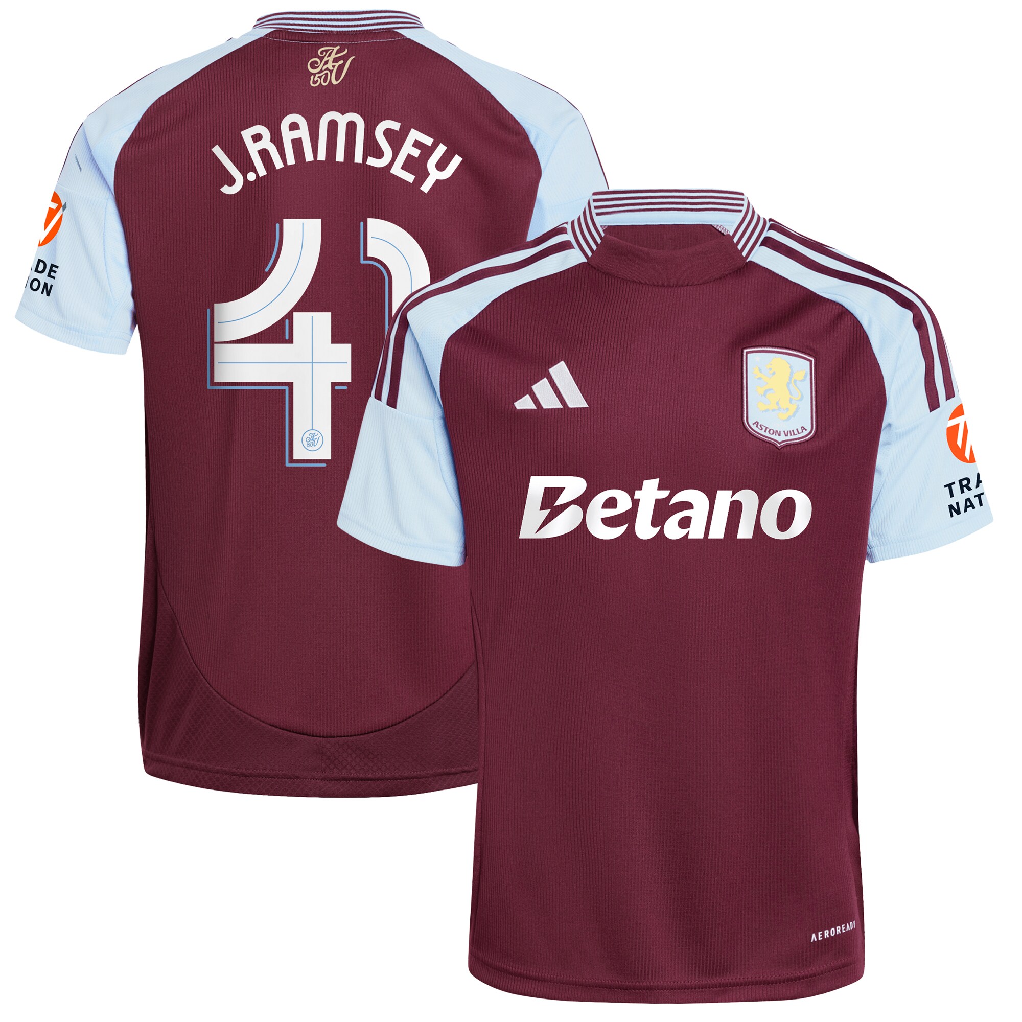 aston villa adidas home shirt 2024-25 with j. ramsey 41 cup printing Collection | Official Aston Villa Jerseys for Fans