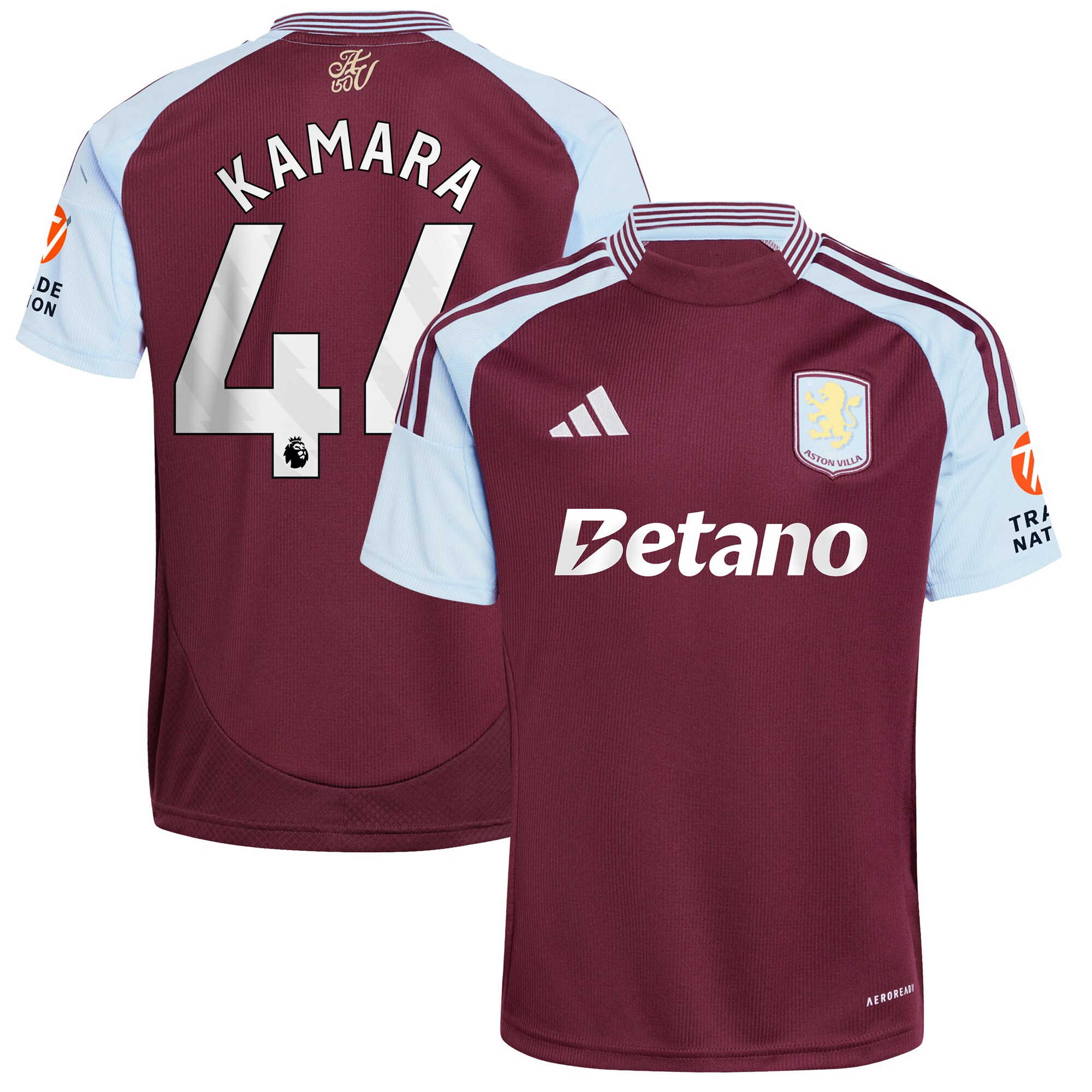 aston villa adidas home shirt 2024-25 with kamara 44 printing Collection | Official Aston Villa Jerseys for Fans