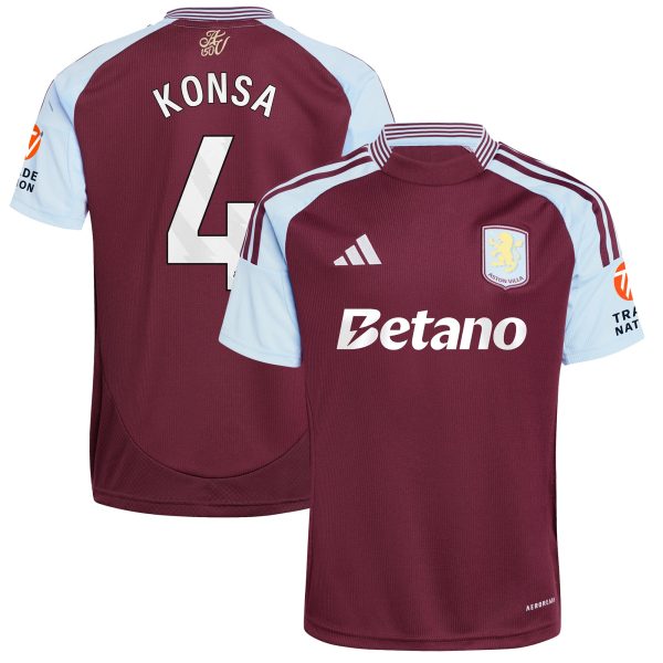 aston villa adidas home shirt 2024-25 with konsa 4 printing Collection | Official Aston Villa Jerseys for Fans