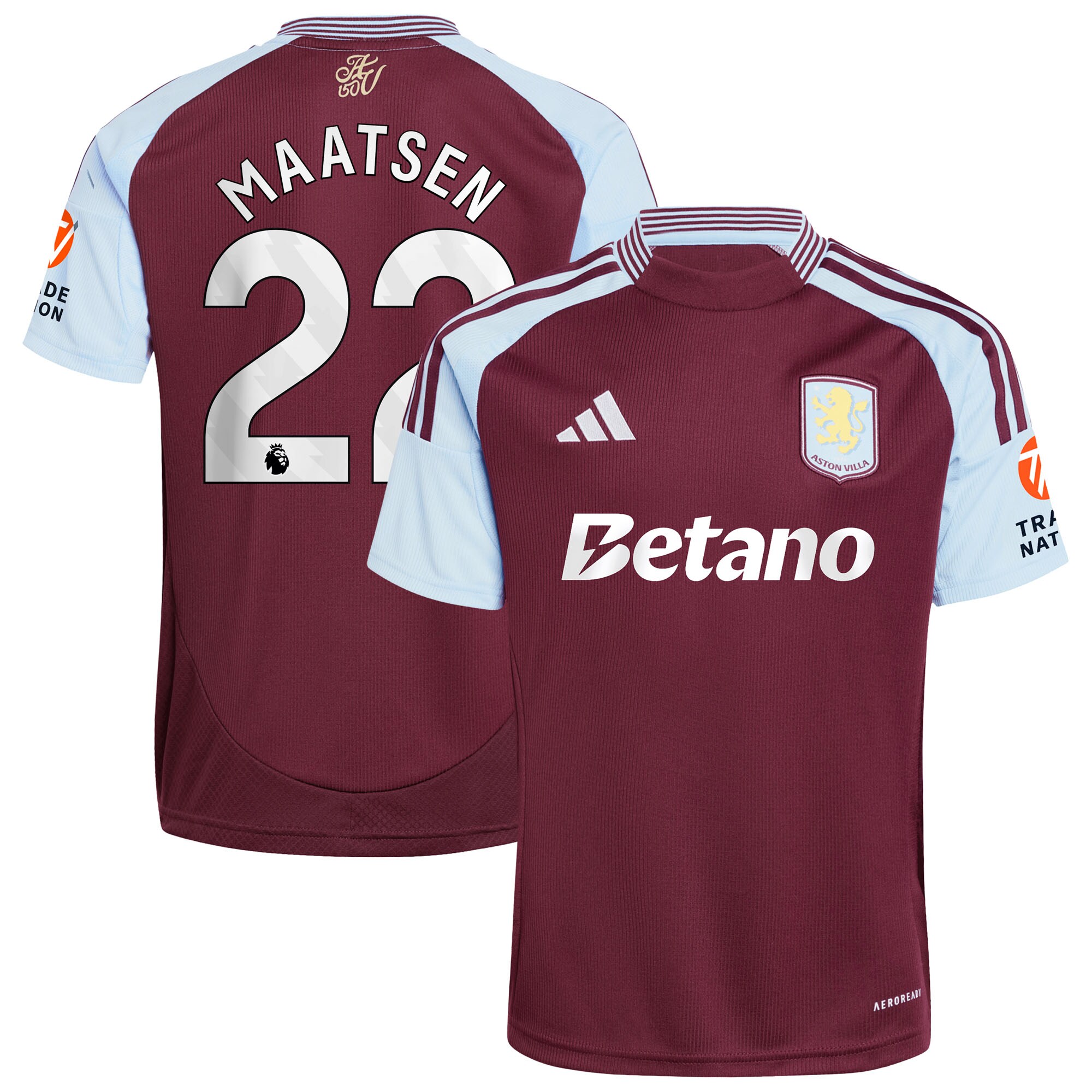 aston villa adidas home shirt 2024-25 with maatsen 22 printing Collection | Official Aston Villa Jerseys for Fans