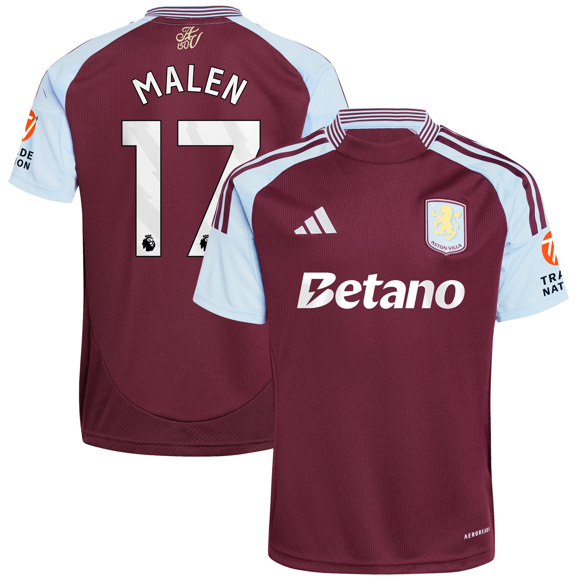 aston villa adidas home shirt 2024-25 with malen 17 printing Collection | Official Aston Villa Jerseys for Fans
