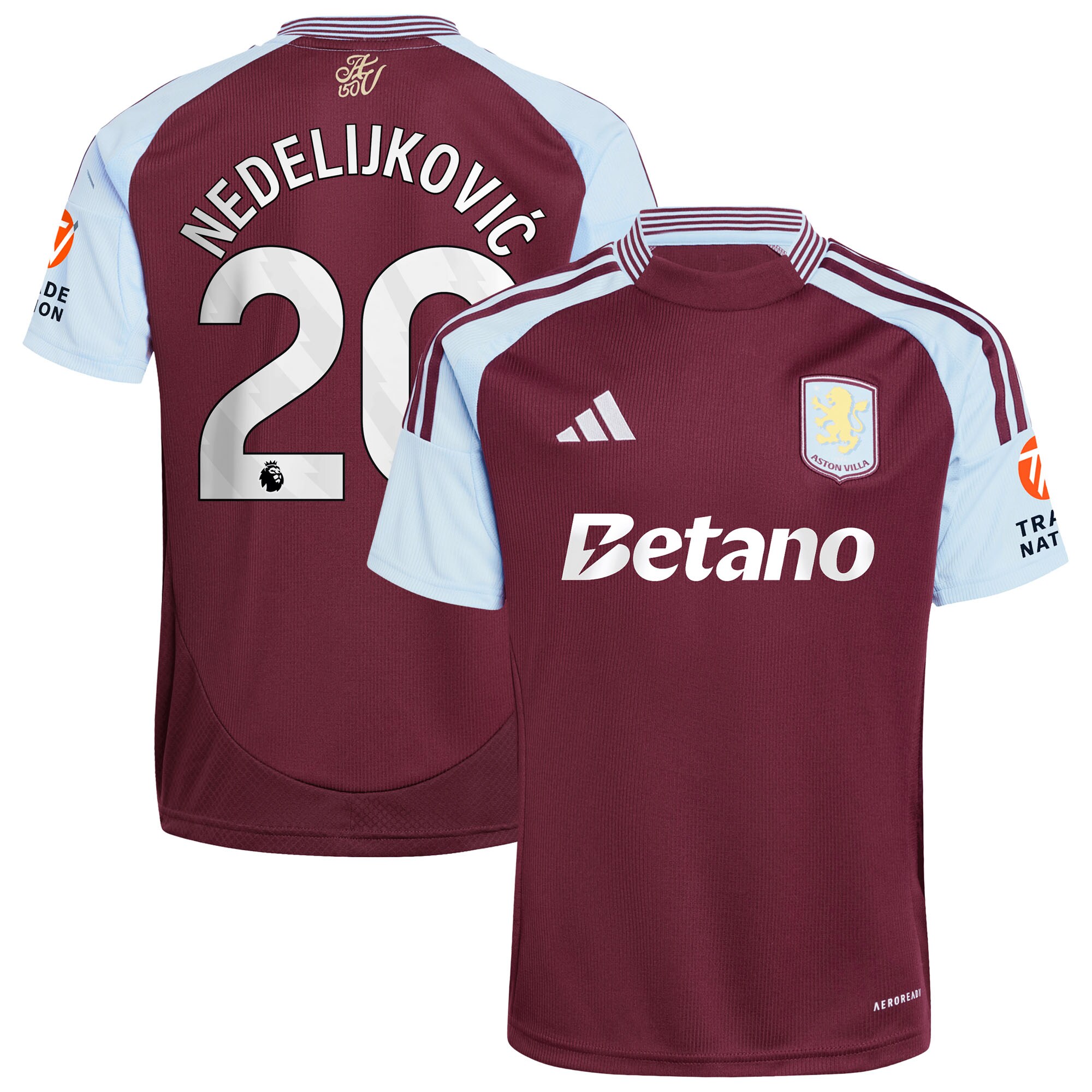 aston villa adidas home shirt 2024-25 with nedeljković 20 printing Collection | Official Aston Villa Jerseys for Fans