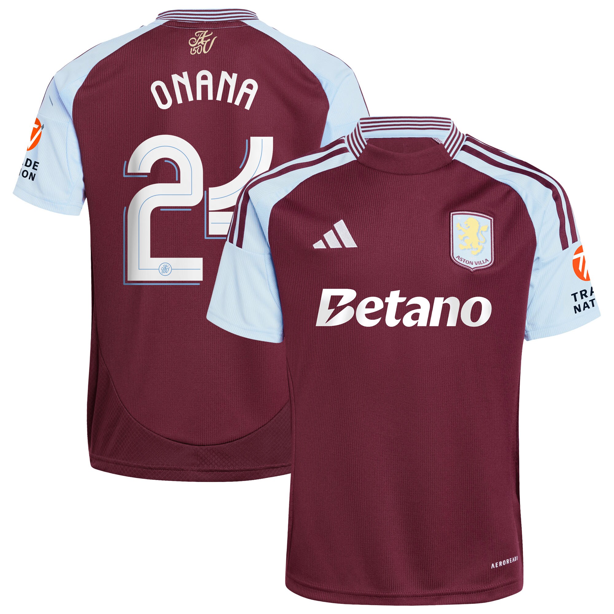 aston villa adidas home shirt 2024-25 with onana 24 cup printing Collection | Official Aston Villa Jerseys for Fans