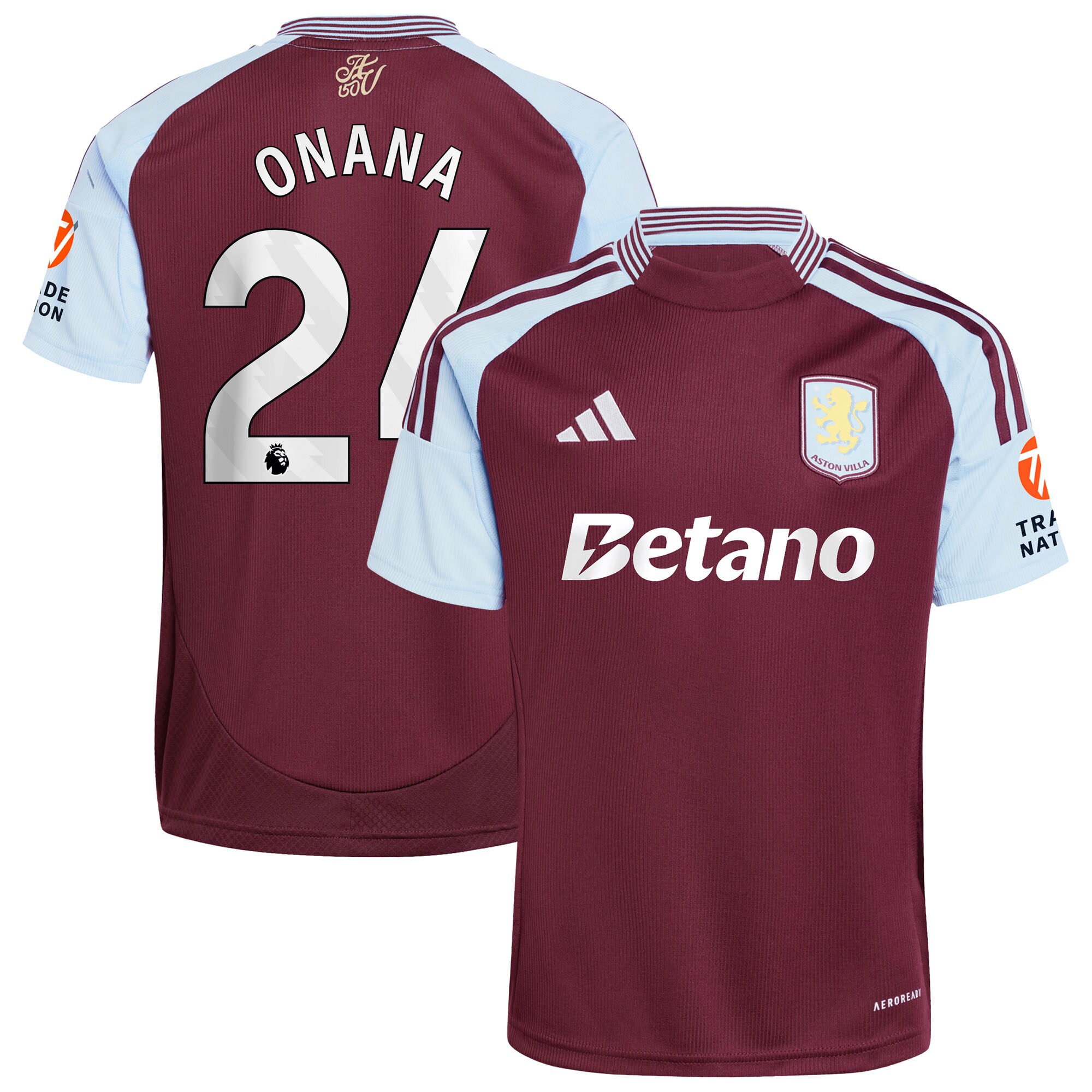 aston villa adidas home shirt 2024-25 with onana 24 printing Collection | Official Aston Villa Jerseys for Fans