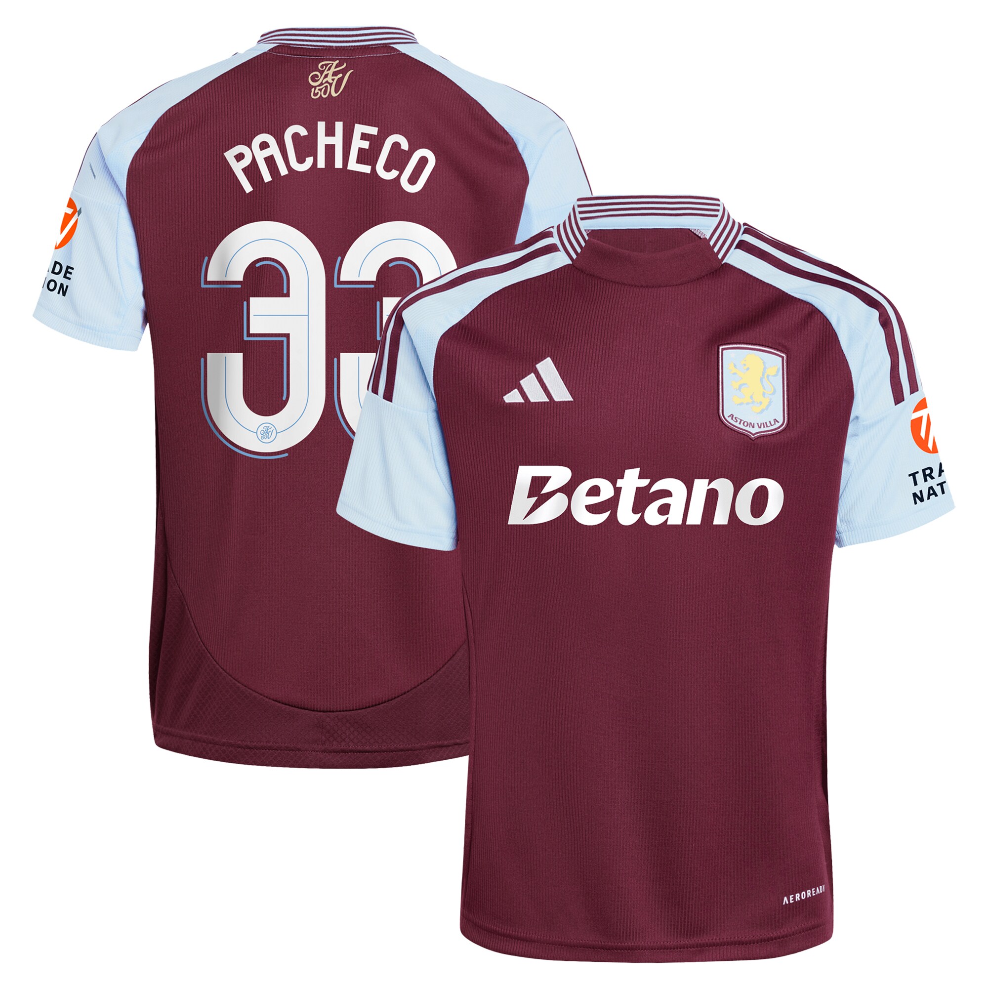 aston villa adidas home shirt 2024-25 with pacheco 33 cup printing Collection | Official Aston Villa Jerseys for Fans