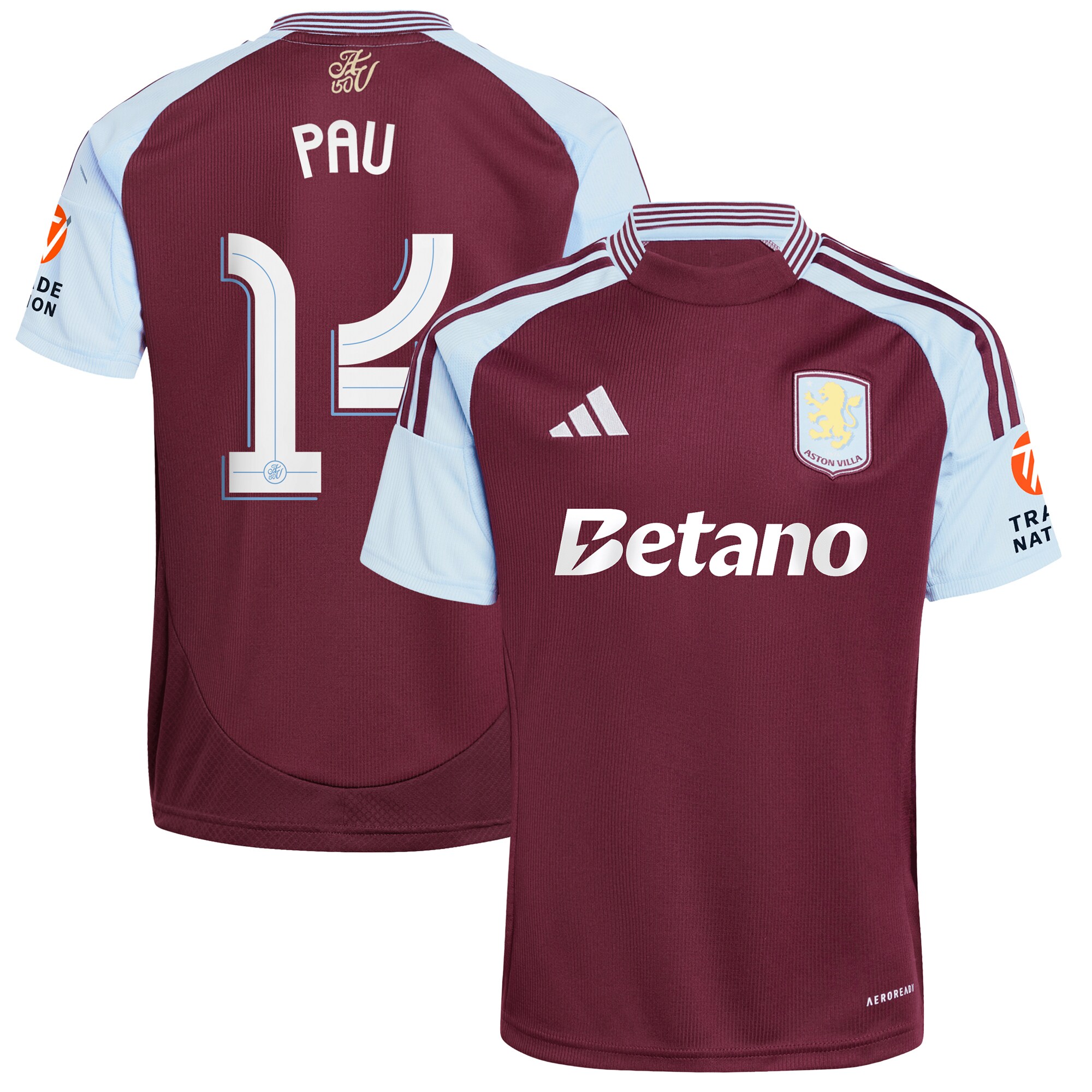 aston villa adidas home shirt 2024-25 with pau 14 cup printing Collection | Official Aston Villa Jerseys for Fans