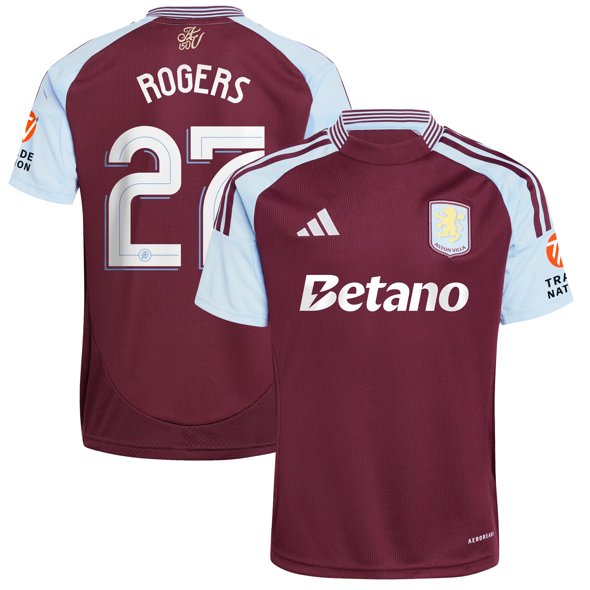 aston villa adidas home shirt 2024-25 with rogers 27 cup printing Collection | Official Aston Villa Jerseys for Fans