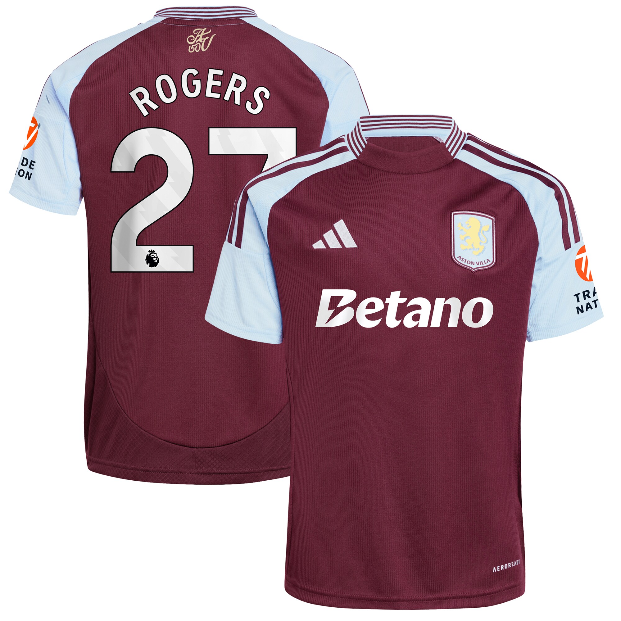 aston villa adidas home shirt 2024-25 with rogers 27 printing Collection | Official Aston Villa Jerseys for Fans