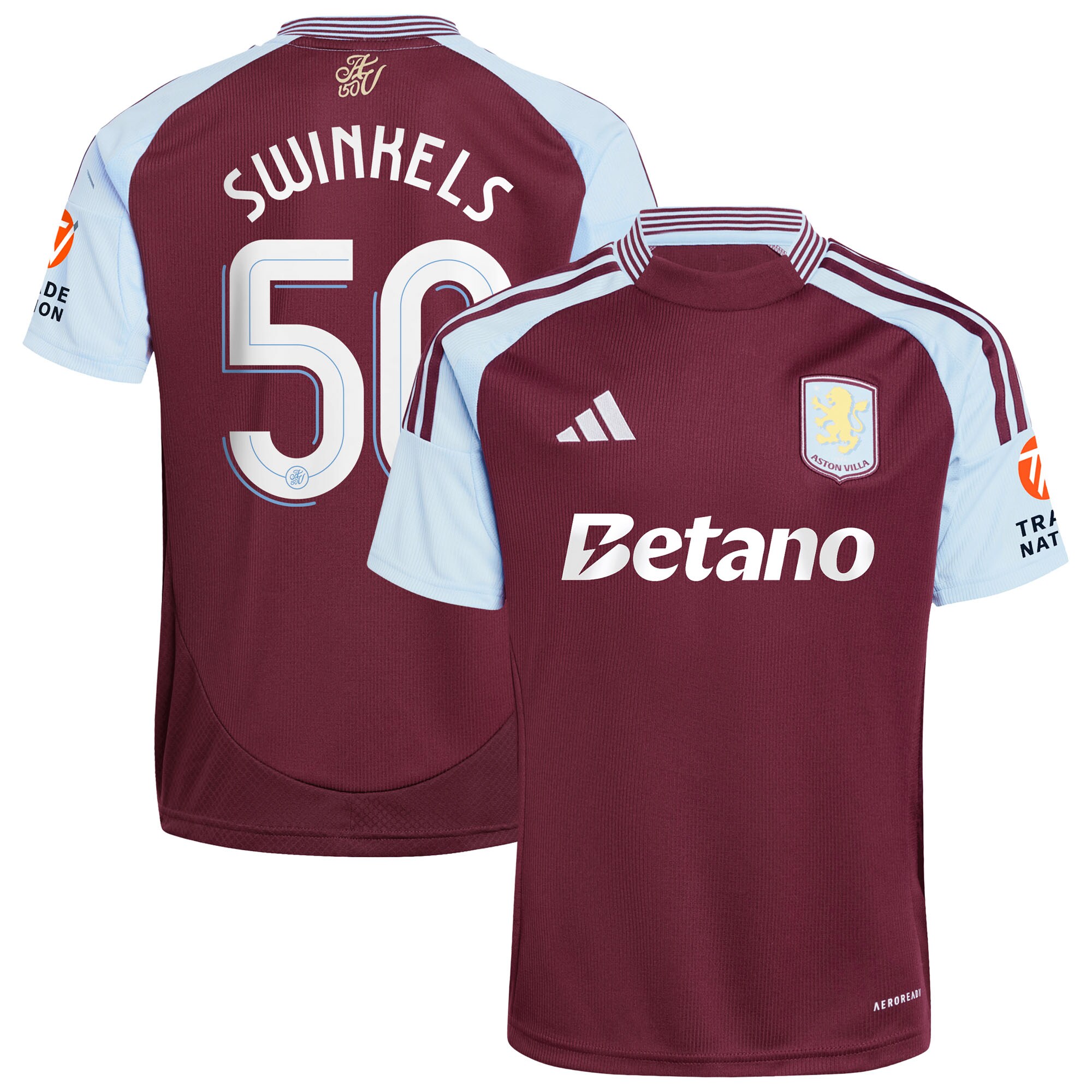 aston villa adidas home shirt 2024-25 with swinkels 50 cup printing Collection | Official Aston Villa Jerseys for Fans