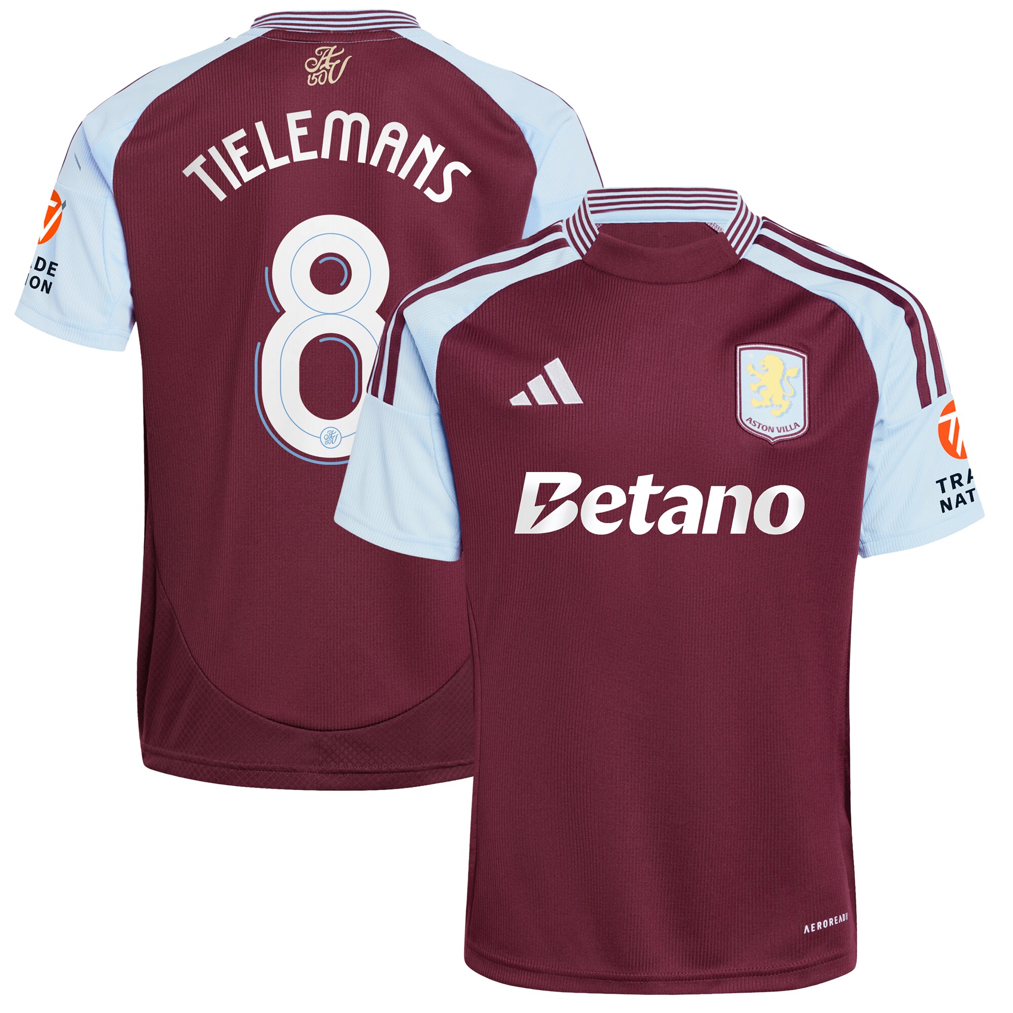 aston villa adidas home shirt 2024-25 with tielemans 8 cup printing Collection | Official Aston Villa Jerseys for Fans