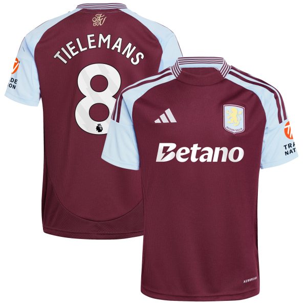 aston villa adidas home shirt 2024-25 with tielemans 8 printing Collection | Official Aston Villa Jerseys for Fans