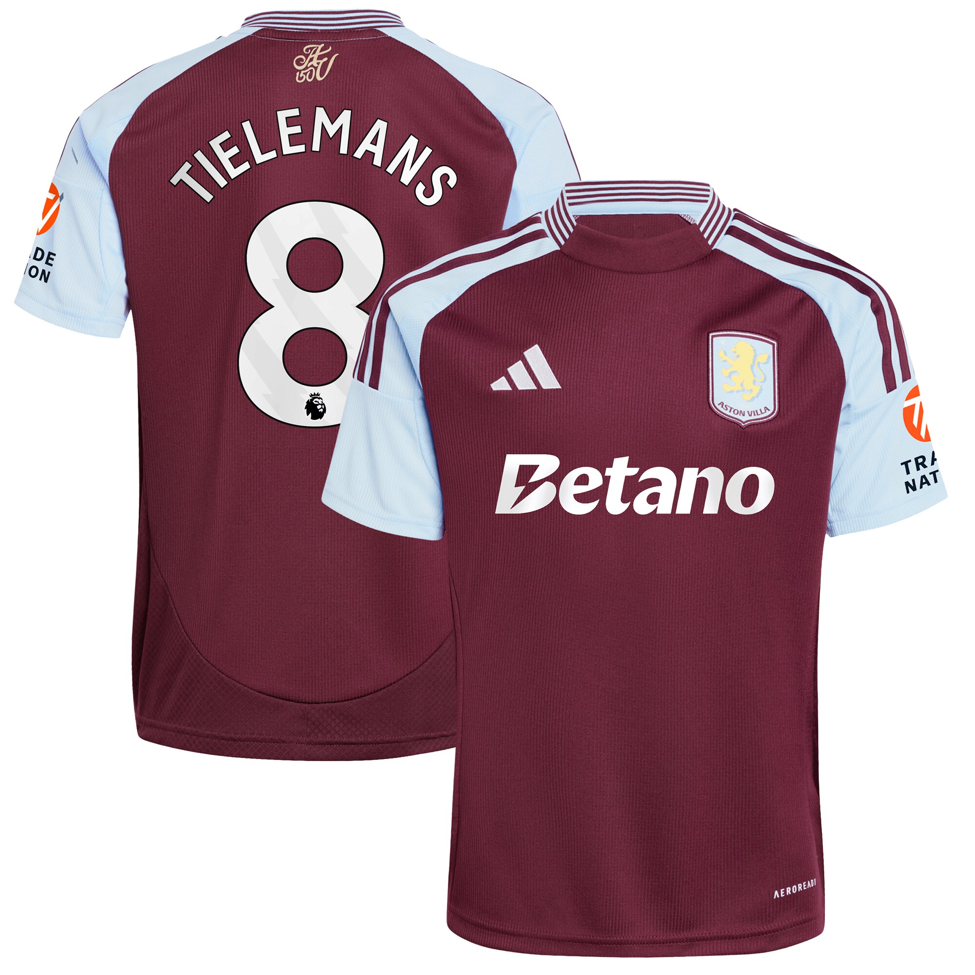 aston villa adidas home shirt 2024-25 with tielemans 8 printing Collection | Official Aston Villa Jerseys for Fans