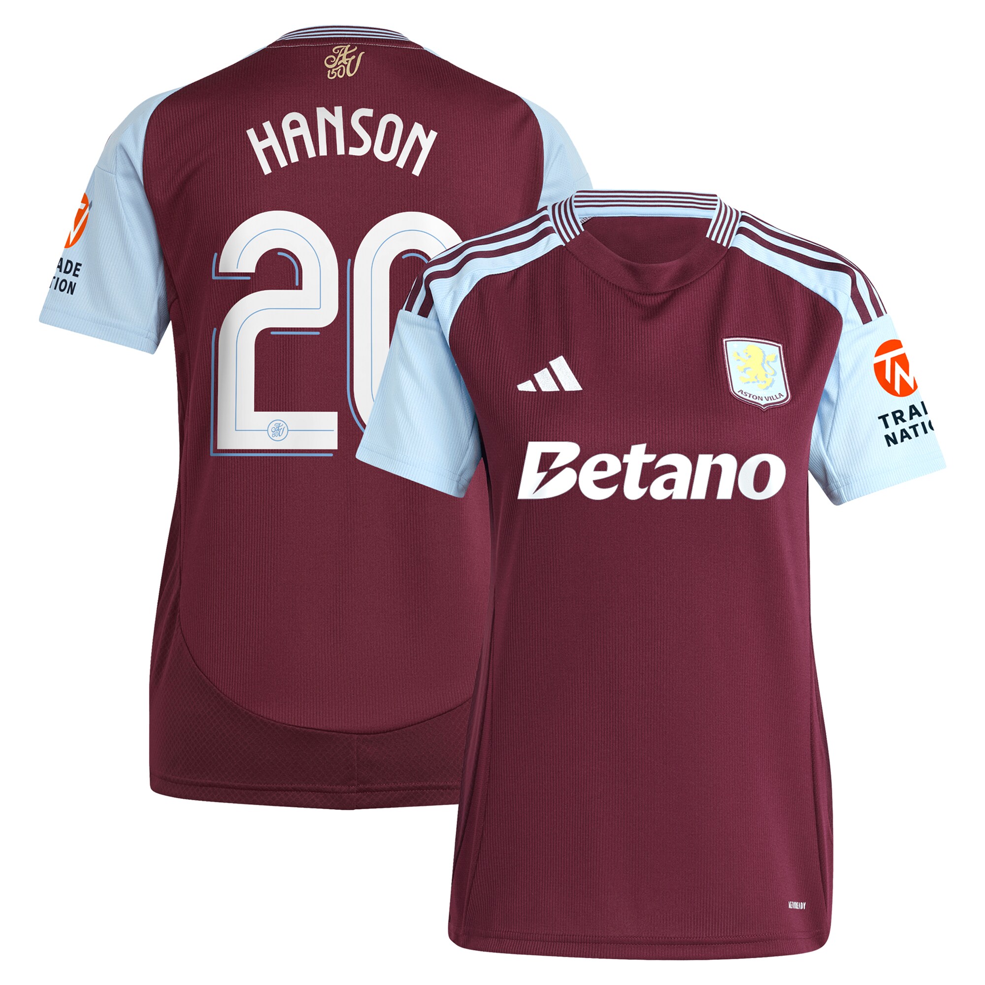 aston villa adidas home shirt 2024-25 – womens with hanson 20 cup printing Collection | Official Aston Villa Jerseys for Fans