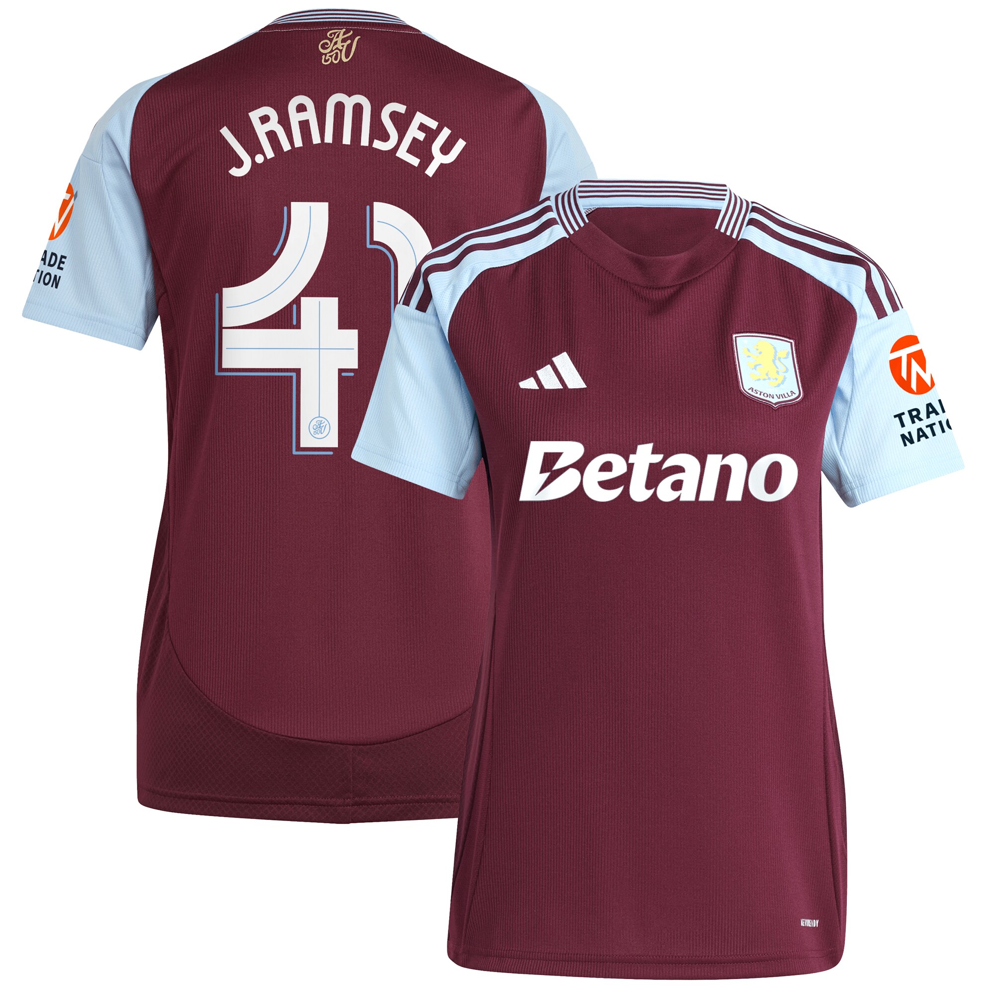 aston villa adidas home shirt 2024-25 – womens with j. ramsey 41 cup printing Collection | Official Aston Villa Jerseys for Fans