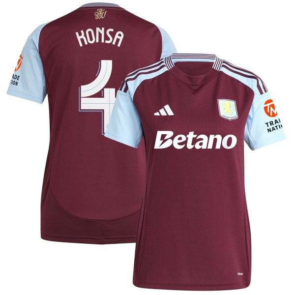 aston villa adidas home shirt 2024-25 – womens with konsa 4 cup printing Collection | Official Aston Villa Jerseys for Fans
