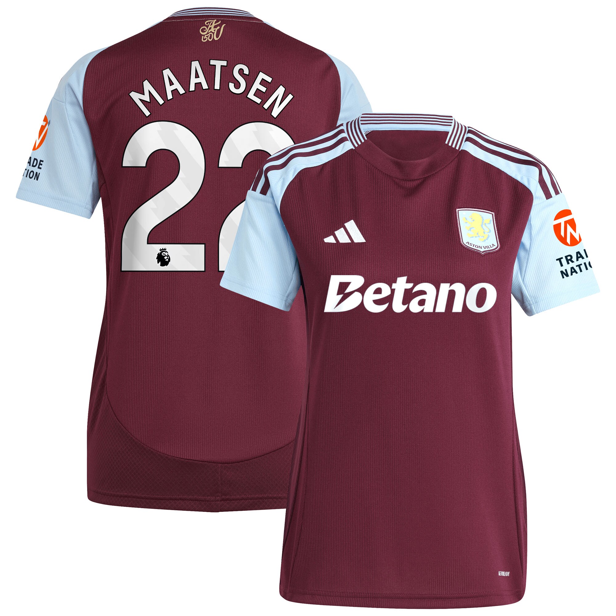 aston villa adidas home shirt 2024-25 – womens with maatsen 22 printing Collection | Official Aston Villa Jerseys for Fans
