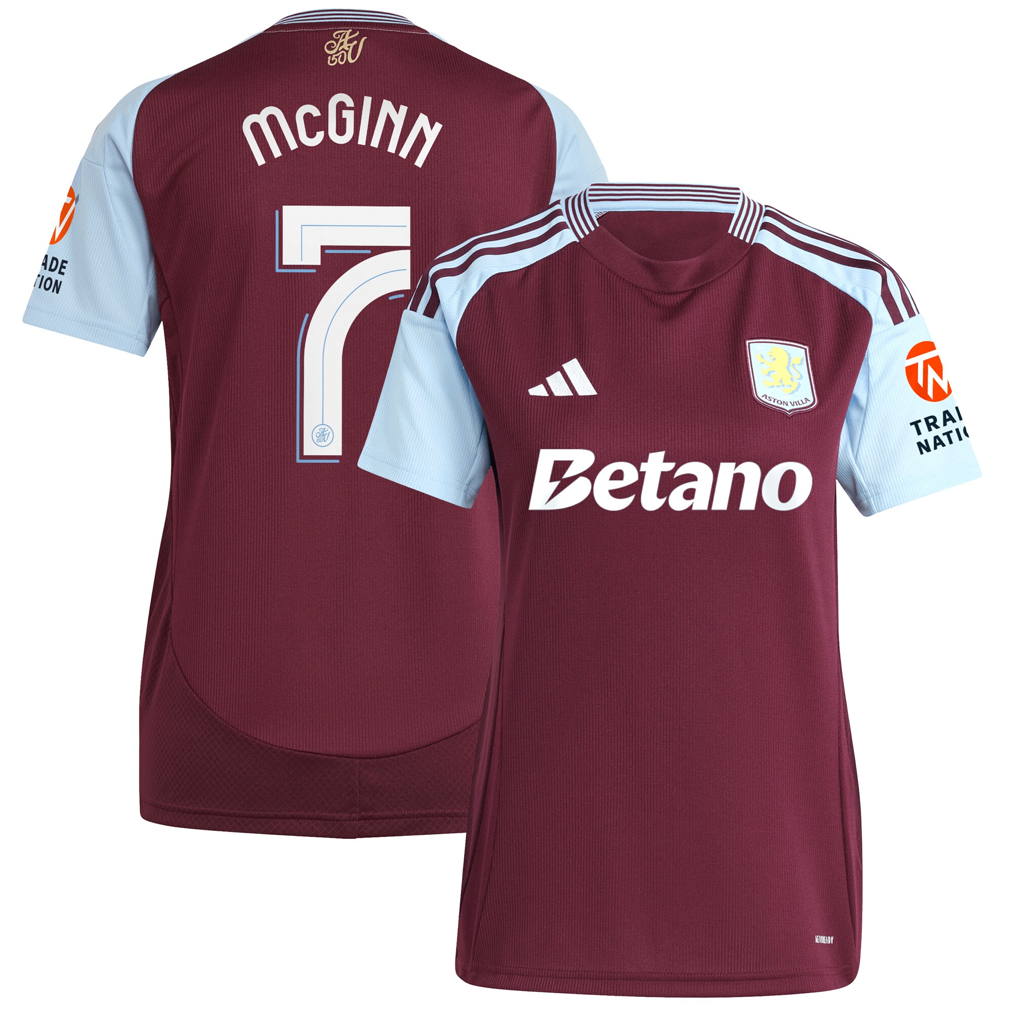 aston villa adidas home shirt 2024-25 – womens with mcginn 7 cup printing Collection | Official Aston Villa Jerseys for Fans