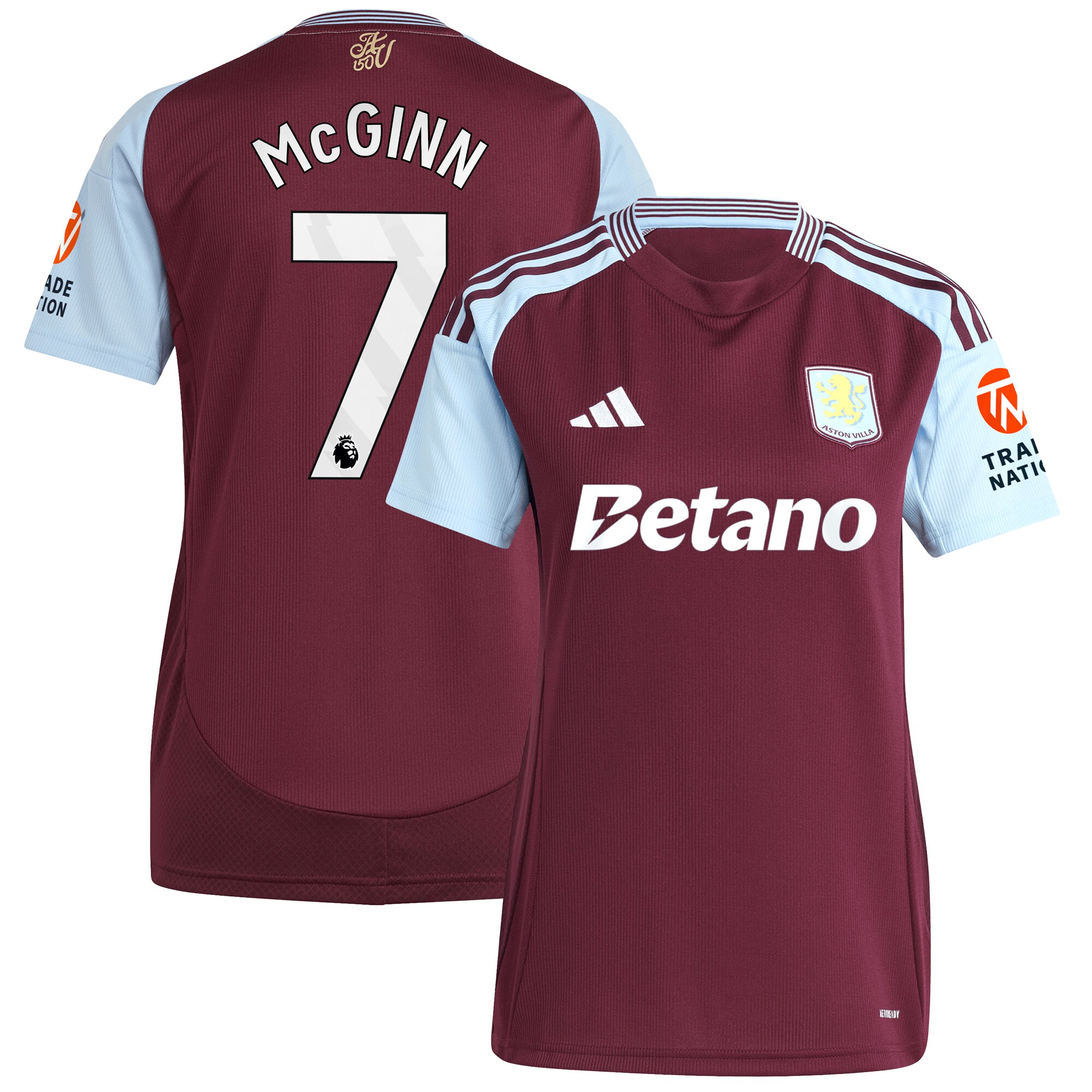 aston villa adidas home shirt 2024-25 – womens with mcginn 7 printing Collection | Official Aston Villa Jerseys for Fans