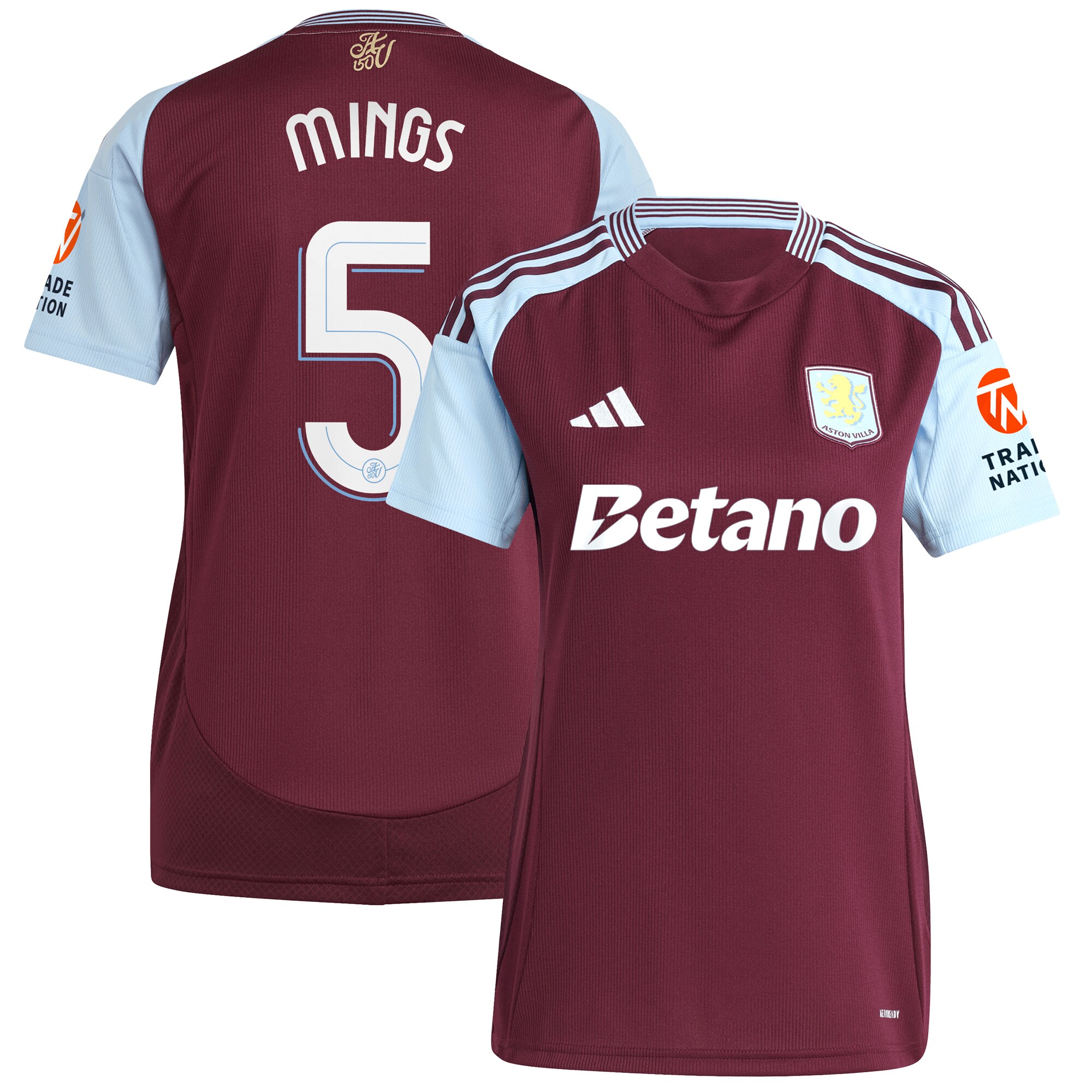 aston villa adidas home shirt 2024-25 – womens with mings 5 cup printing Collection | Official Aston Villa Jerseys for Fans