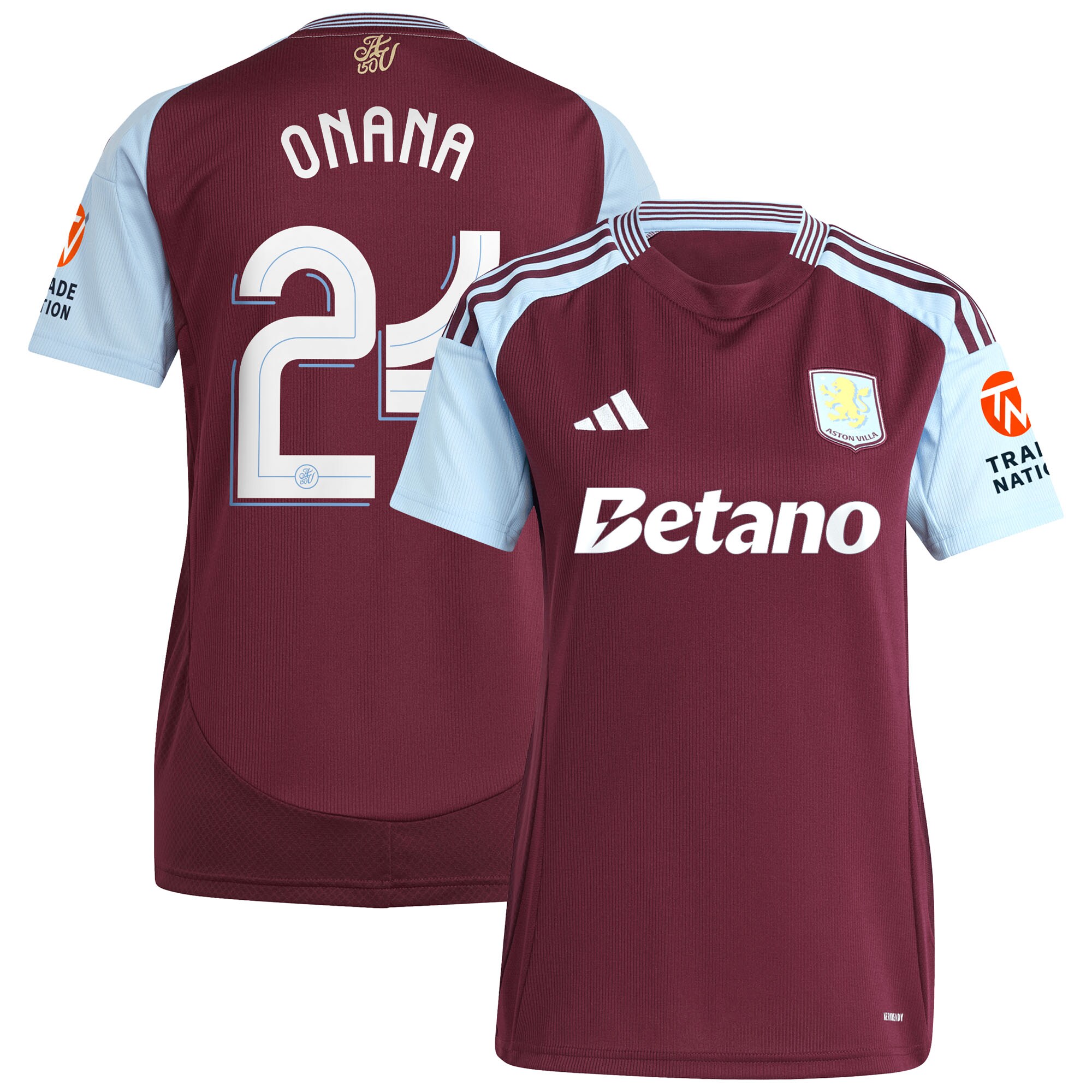 aston villa adidas home shirt 2024-25 – womens with onana 24 cup printing Collection | Official Aston Villa Jerseys for Fans