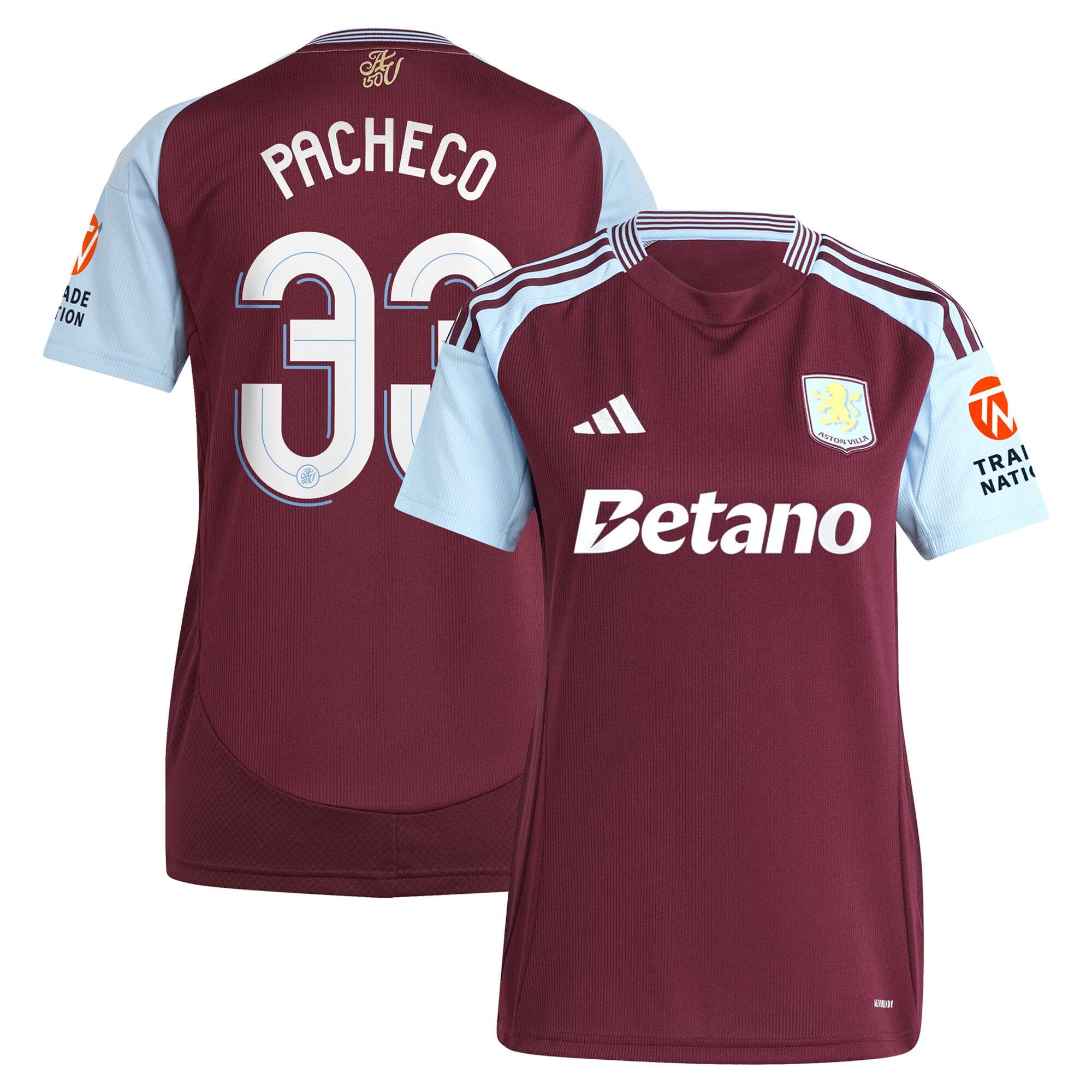 aston villa adidas home shirt 2024-25 – womens with pacheco 33 cup printing Collection | Official Aston Villa Jerseys for Fans