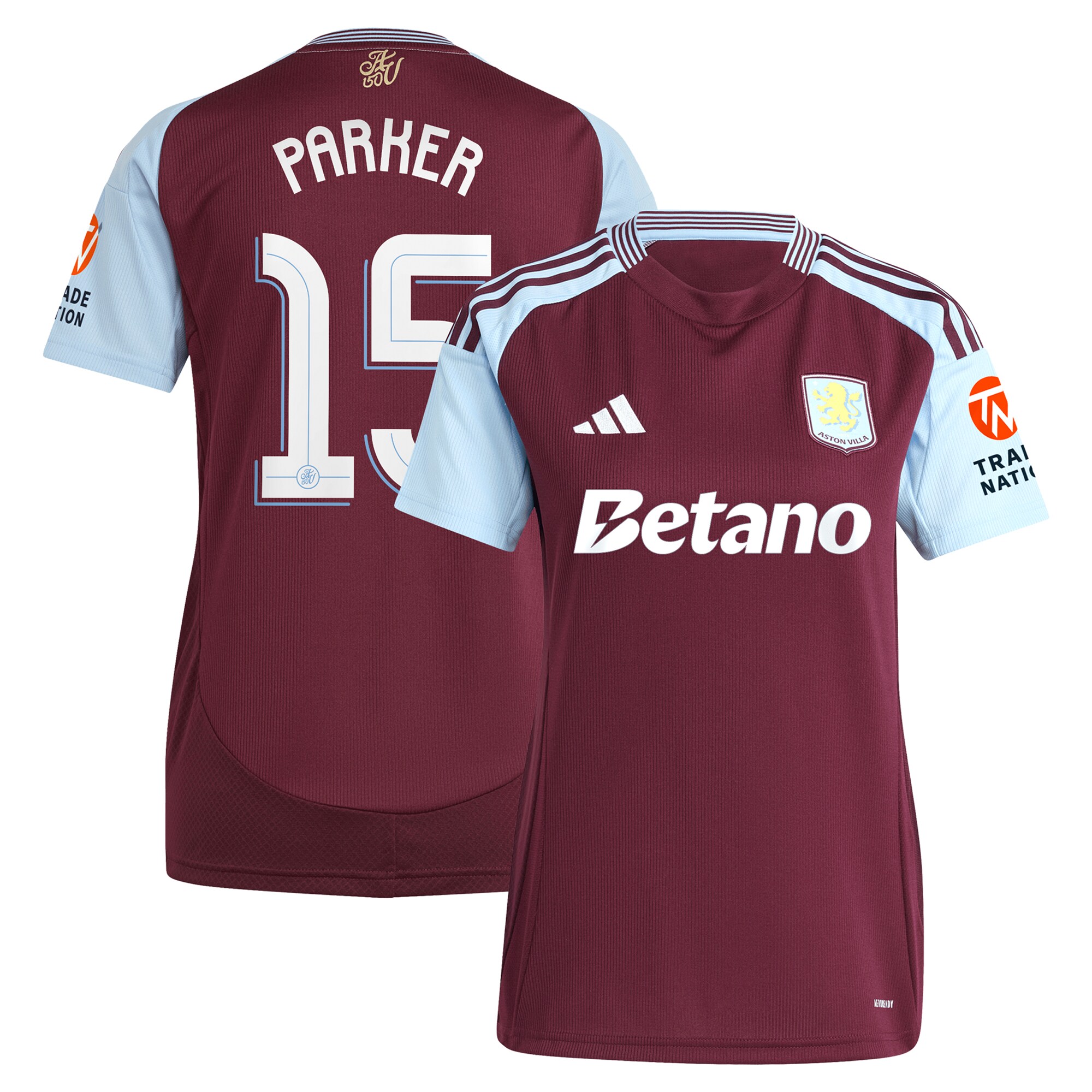 aston villa adidas home shirt 2024-25 – womens with parker 15 cup printing Collection | Official Aston Villa Jerseys for Fans
