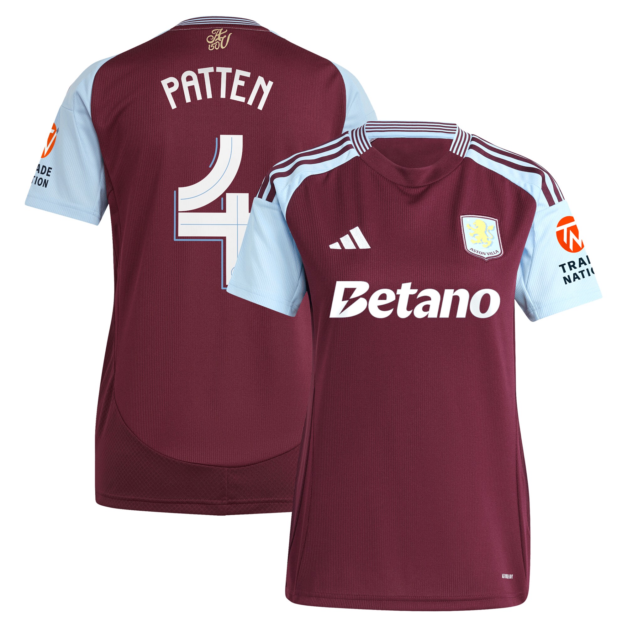 aston villa adidas home shirt 2024-25 – womens with patten 4 cup printing Collection | Official Aston Villa Jerseys for Fans