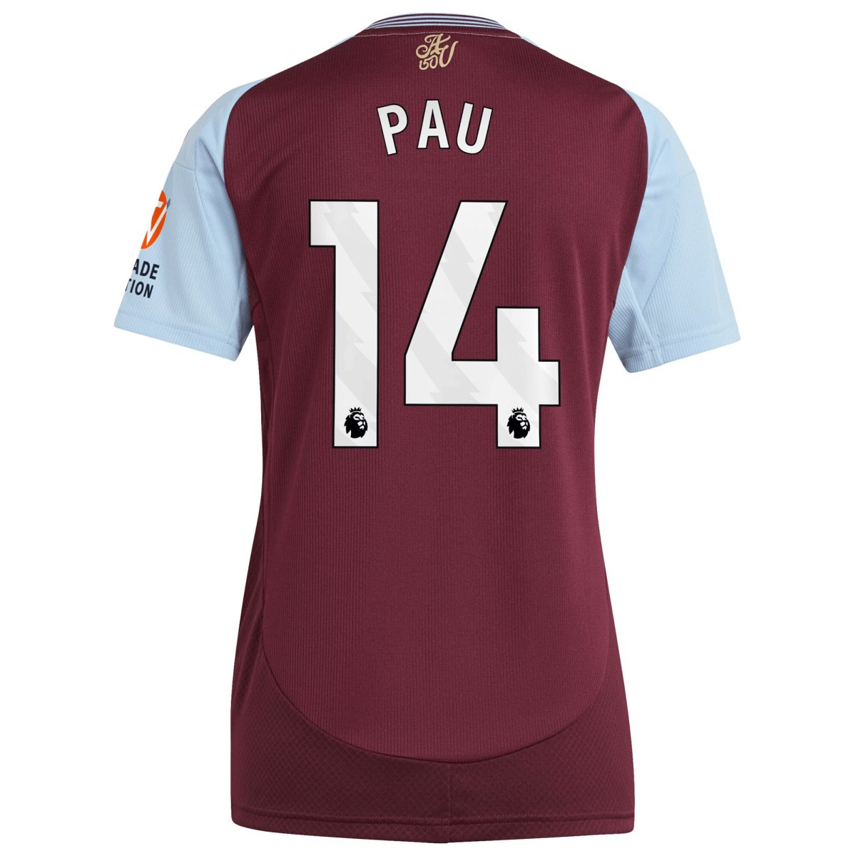 aston villa adidas home shirt 2024-25 – womens with pau 14 printing Collection | Official Aston Villa Jerseys for Fans