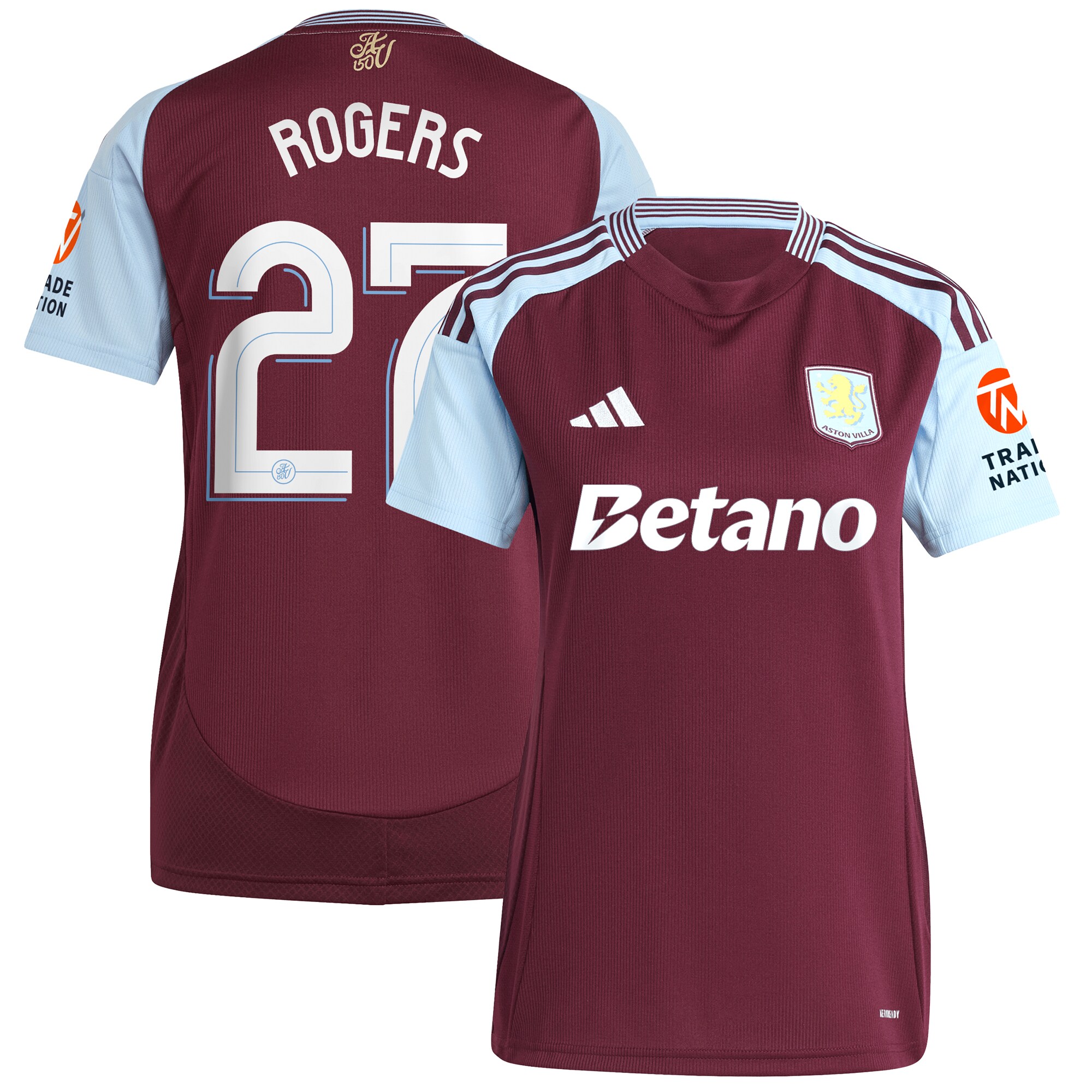 aston villa adidas home shirt 2024-25 – womens with rogers 27 cup printing Collection | Official Aston Villa Jerseys for Fans