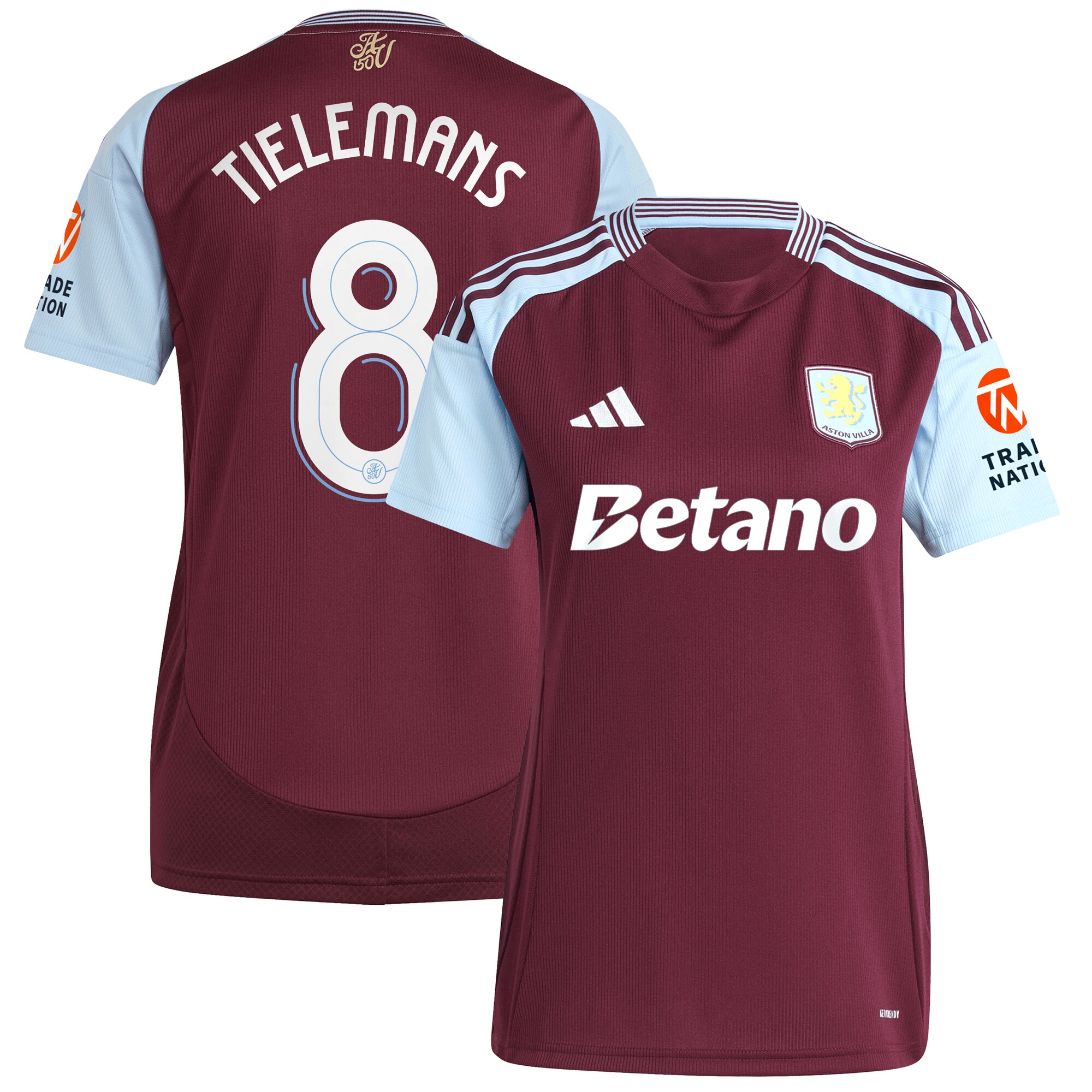 aston villa adidas home shirt 2024-25 – womens with tielemans 8 cup printing Collection | Official Aston Villa Jerseys for Fans