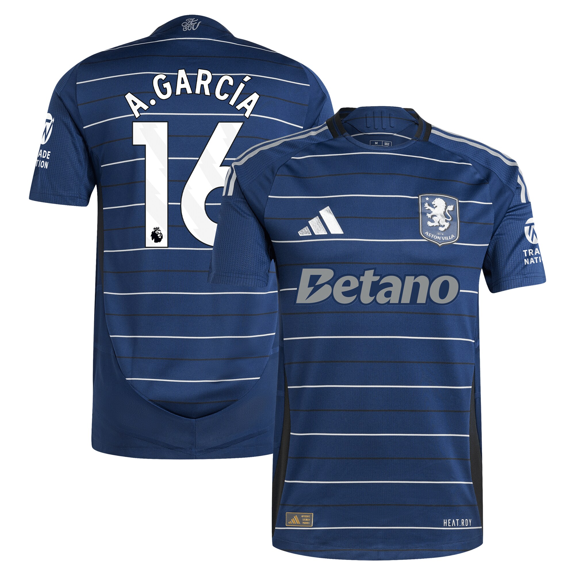 aston villa adidas third authentic shirt 2024-25 with a.garcía 16 printing Collection | Official Aston Villa Jerseys for Fans