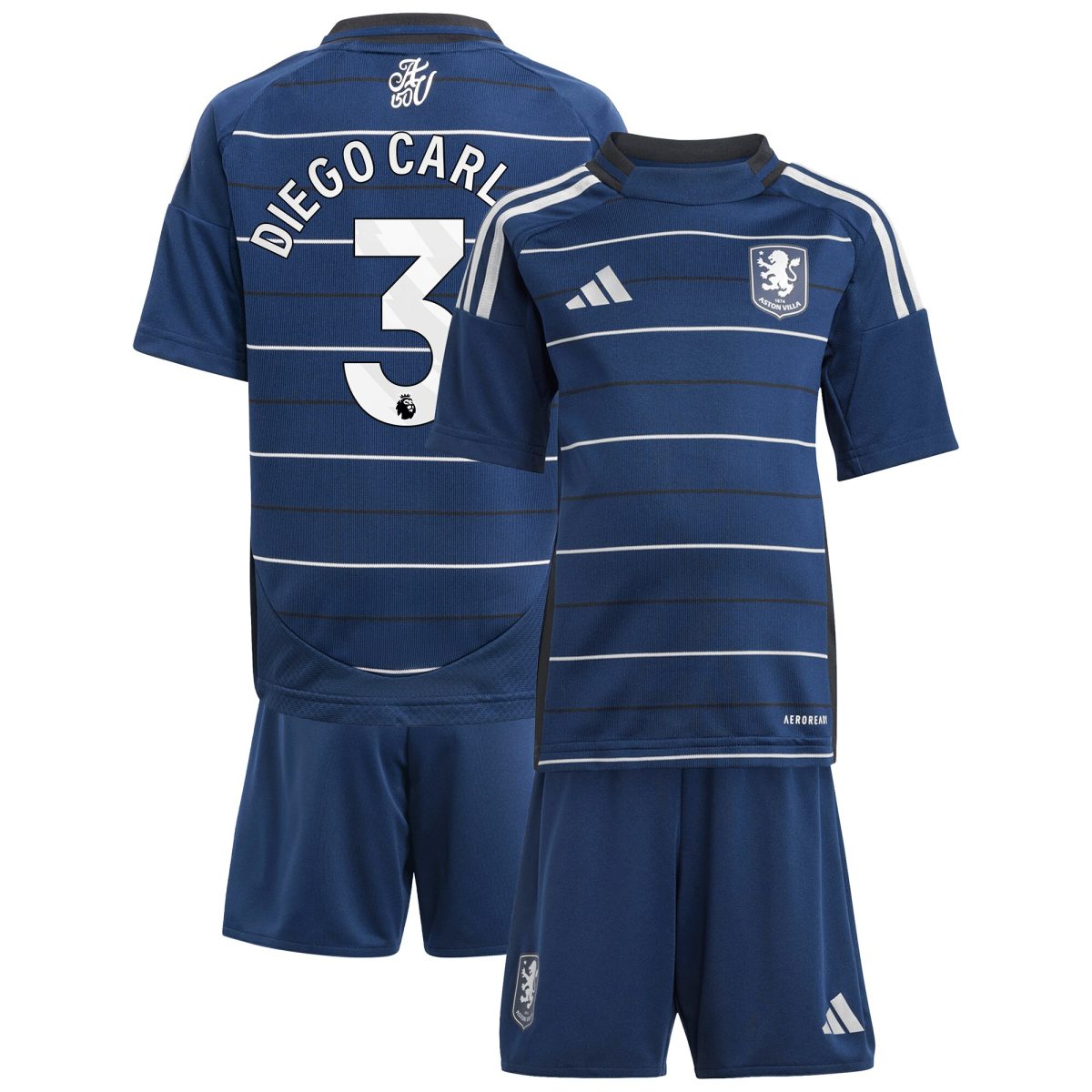 aston villa adidas third minikit 2024-25 with diego carlos 3 printing Collection | Official Aston Villa Jerseys for Fans