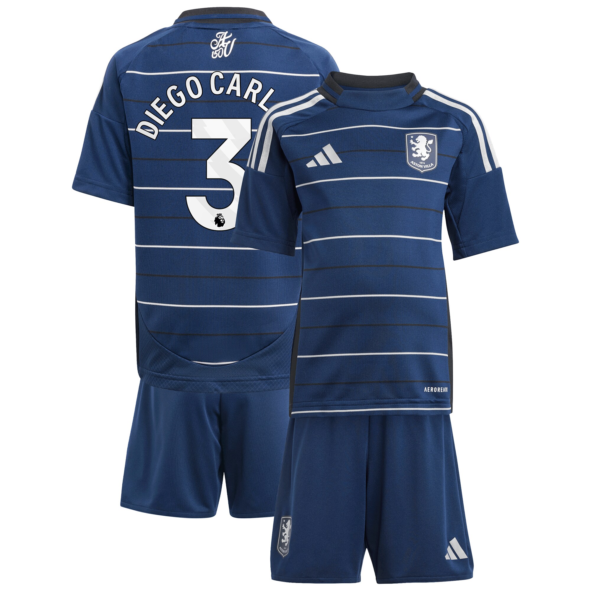 aston villa adidas third minikit 2024-25 with diego carlos 3 printing Collection | Official Aston Villa Jerseys for Fans