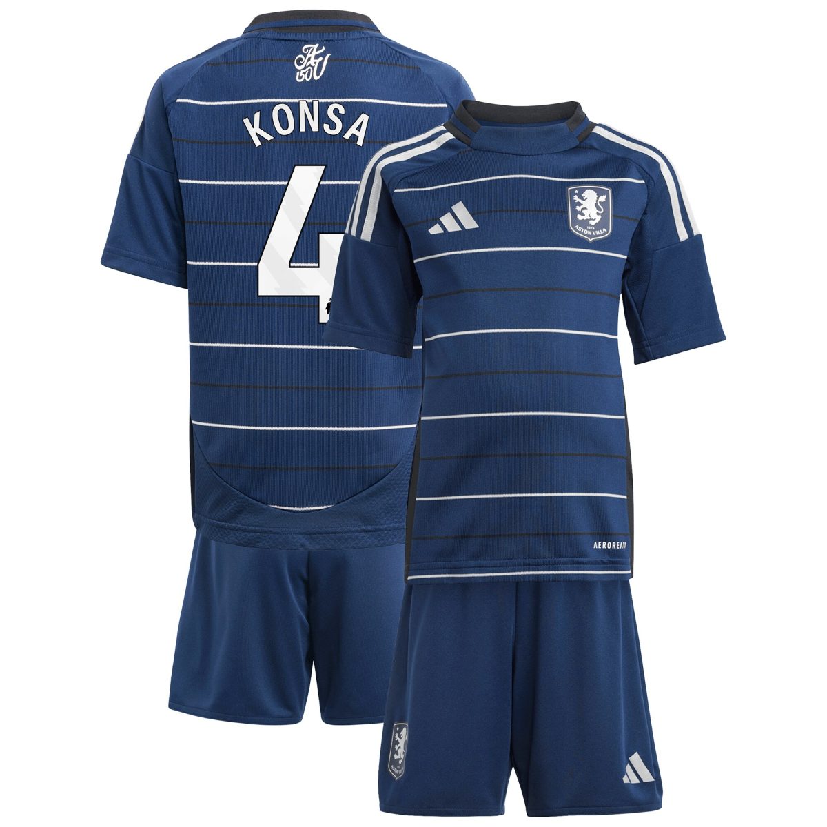 aston villa adidas third minikit 2024-25 with konsa 4 printing Collection | Official Aston Villa Jerseys for Fans
