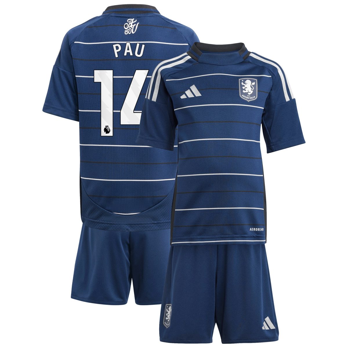 aston villa adidas third minikit 2024-25 with pau 14 printing Collection | Official Aston Villa Jerseys for Fans