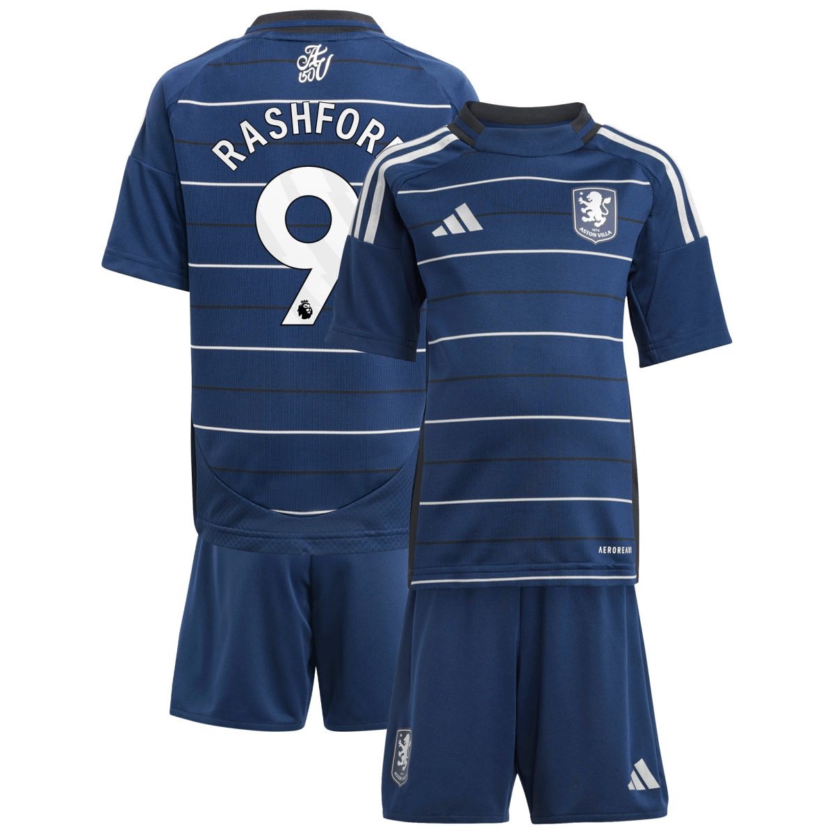aston villa adidas third minikit 2024-25 with rashford 9 printing Collection | Official Aston Villa Jerseys for Fans